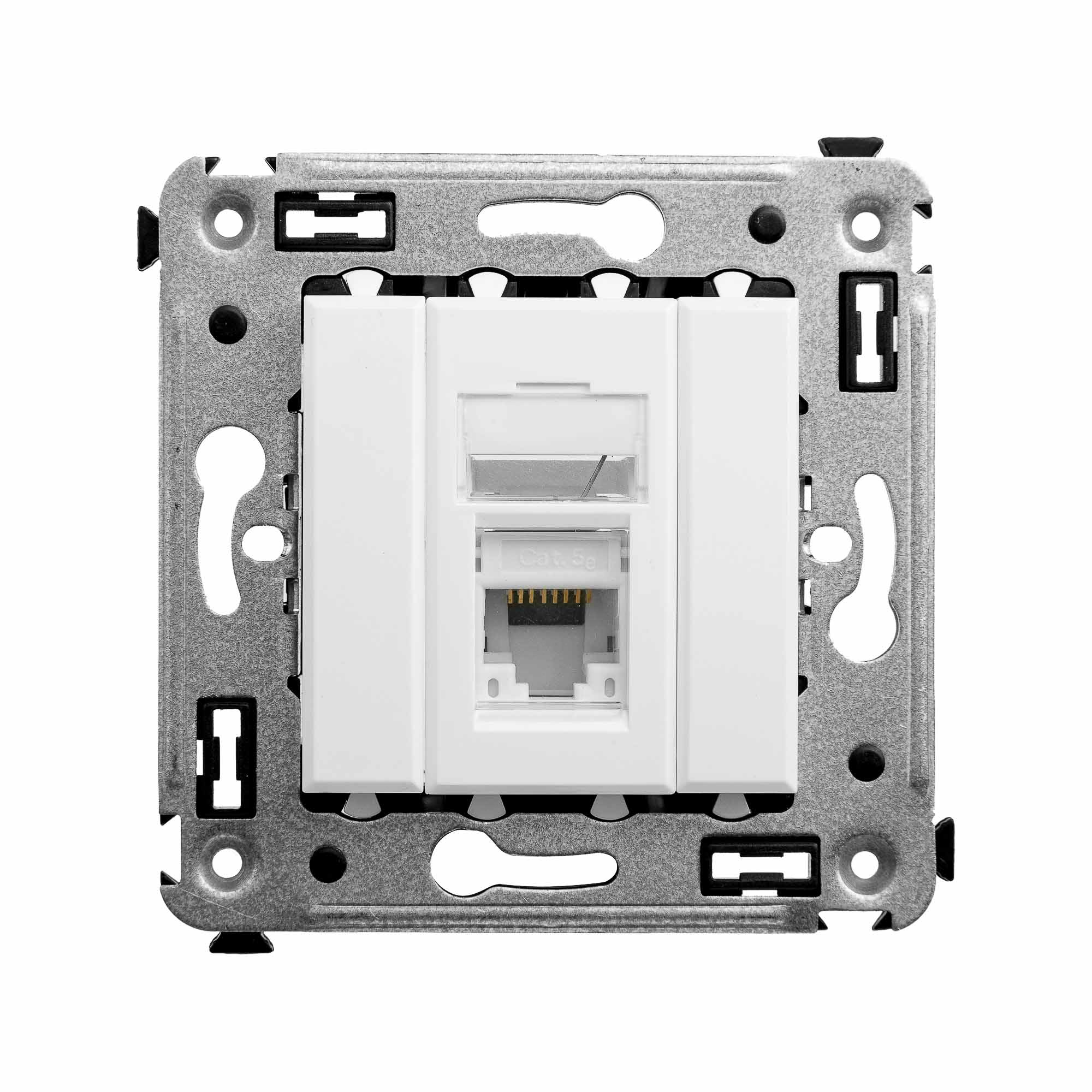 Компьютерная розетка RJ-45 в стену, кат.5e одинарная, Avanti, белоеоблако