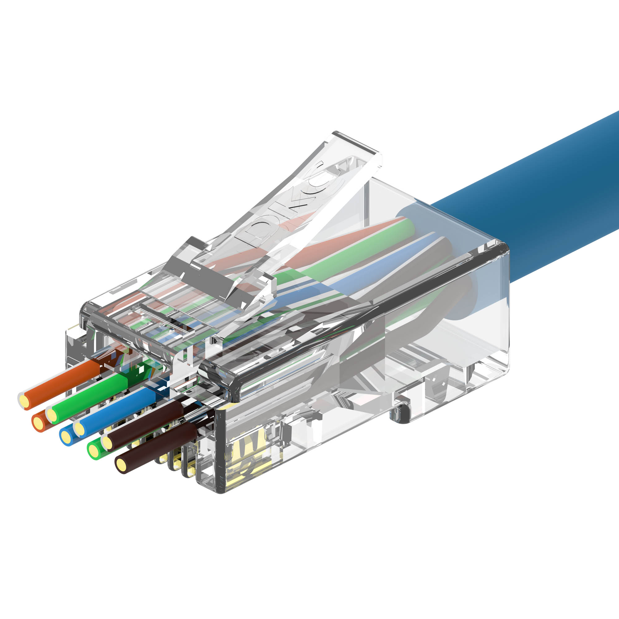 Коннектор RJ45 CAT6 (8P8C) неэкранированный под диаметр проводника в изоляции 1,1 мм