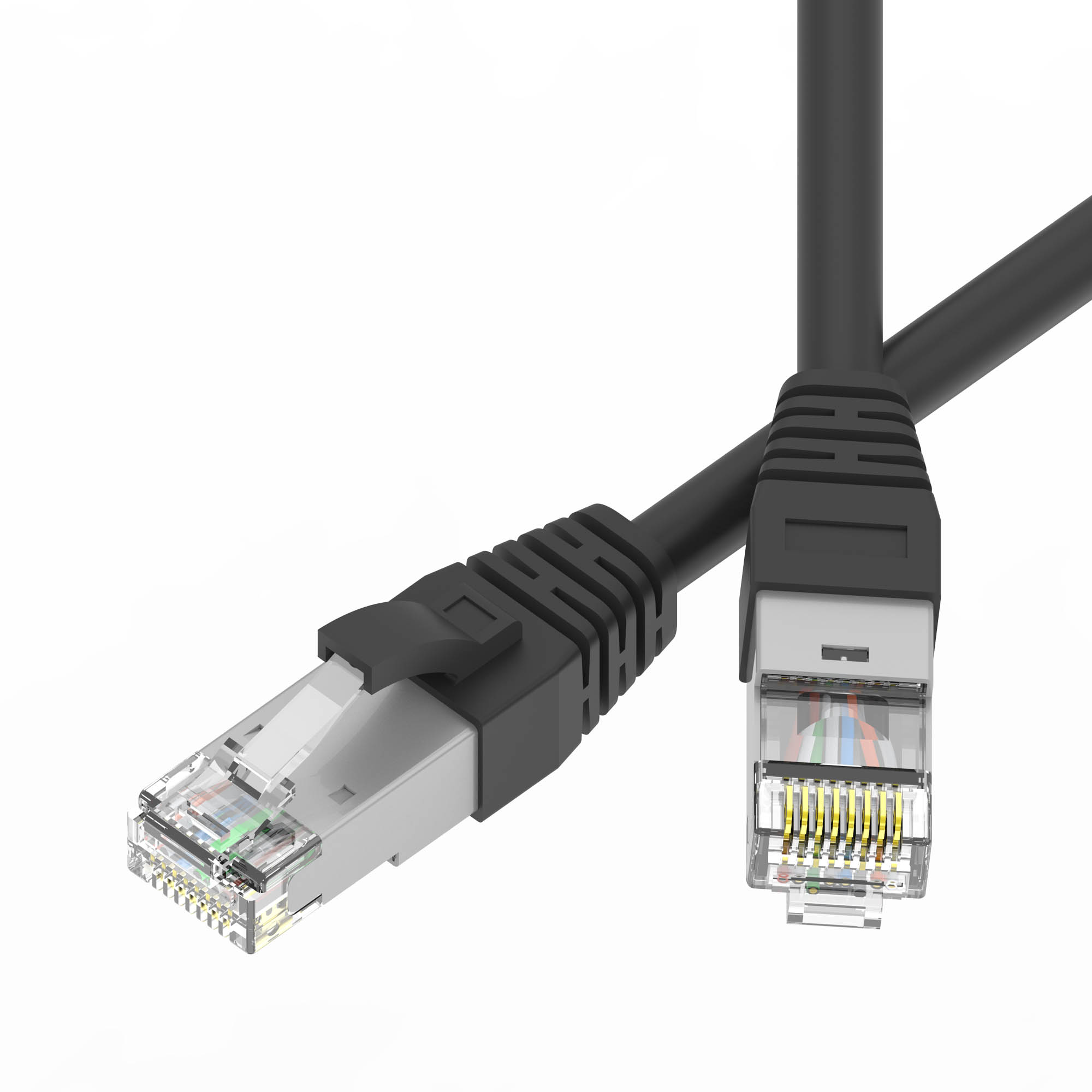 Патч-корд экранированный SLIM CAT6A S/FTP 4х2, 28 AWG, LSZH, чёрный, 5м