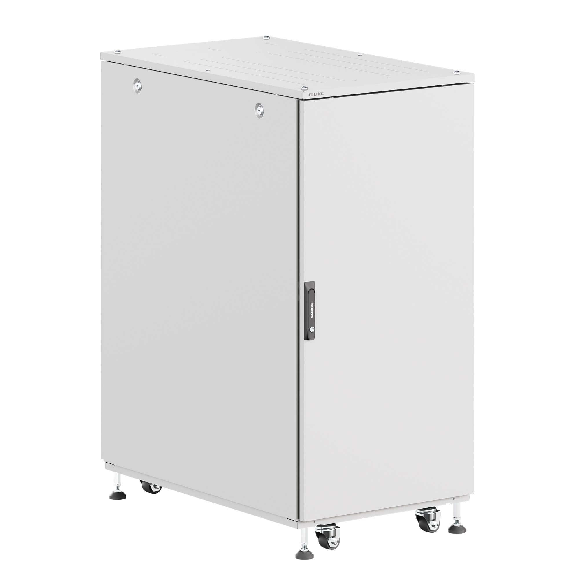 Шкаф ДКС телекоммуникационный, Серия Т, напольный, разобранный 19", 24U 600x1000мм, крыша с вырубкой, сплошная металл и сплошная металл, одинарные боковые панели, серый RAL7035