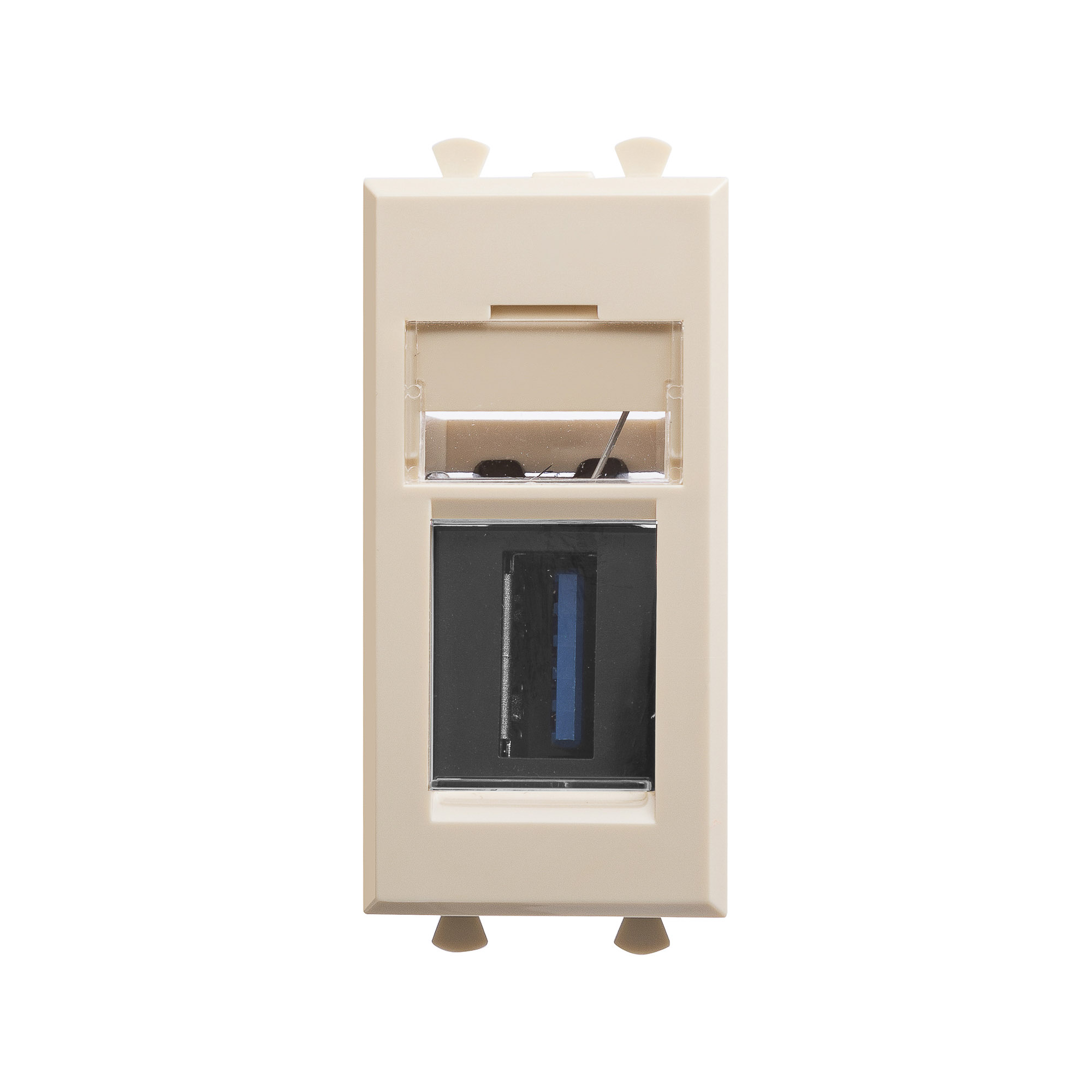 USB 3.0 розетка модульная, тип А-А, Avanti, ванильная дымка, 1 модуль