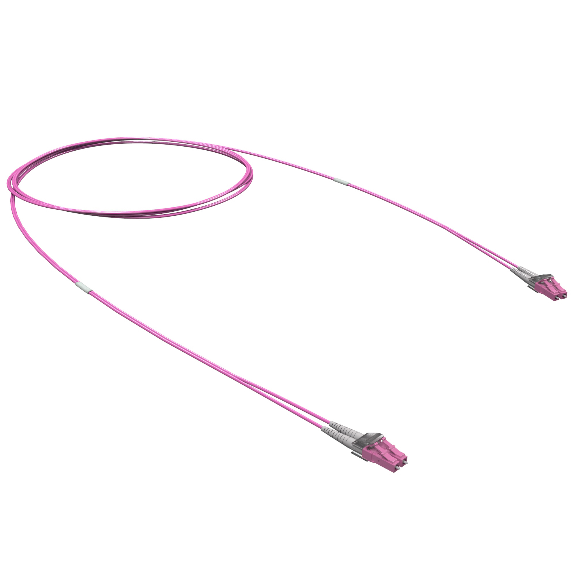 Оптический коммутационный шнур двухволоконный (Duplex) LC/UPC-LC/UPC, 50/125 (OM4), 1 м