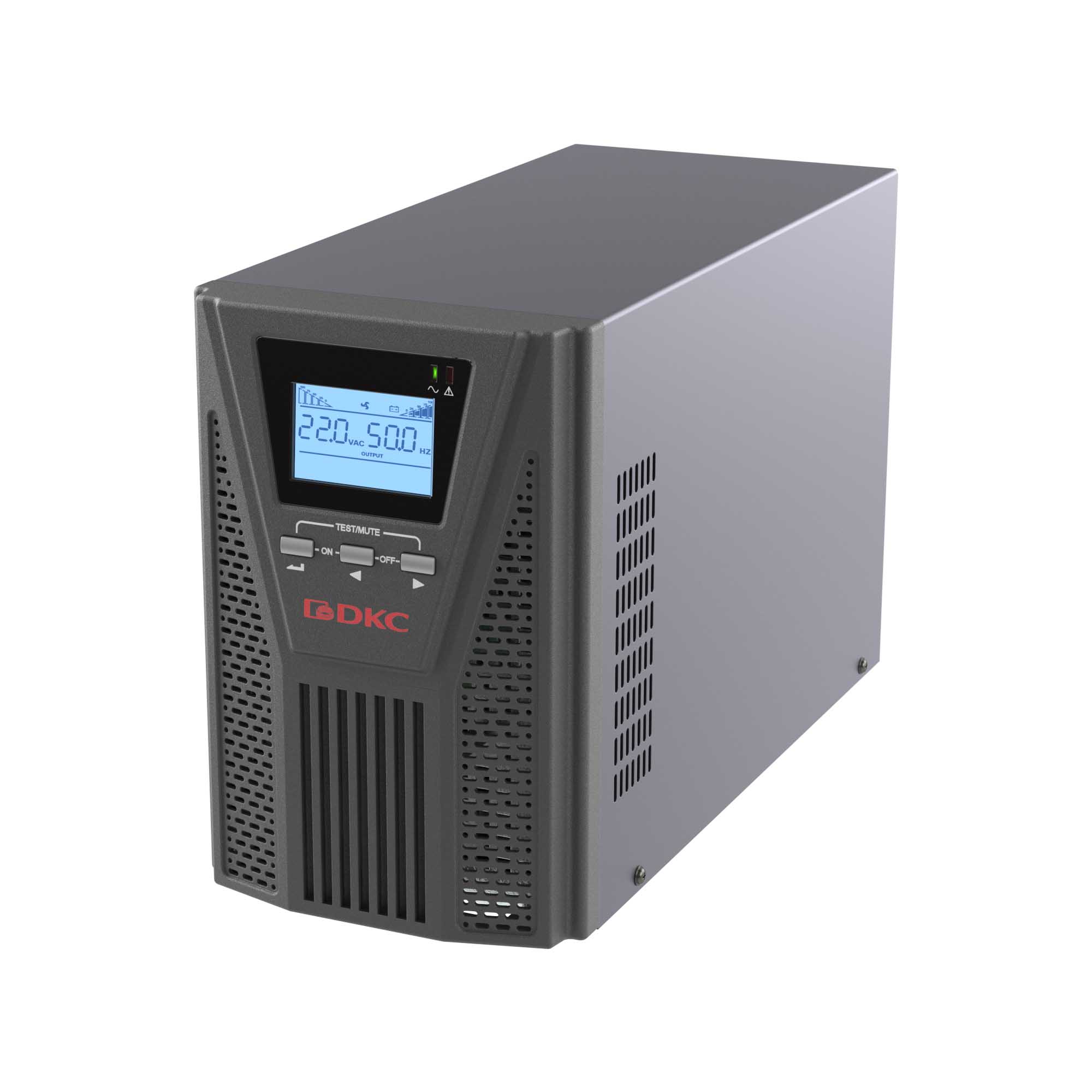 Онлайн ИБП ДКС серии Смолл Тауэр (Small Tower), 1000 ВА/900 Вт, 1/1, 2xSchuko, EPO,USB, RS-232, RJ45, з/у 6А, без АКБ