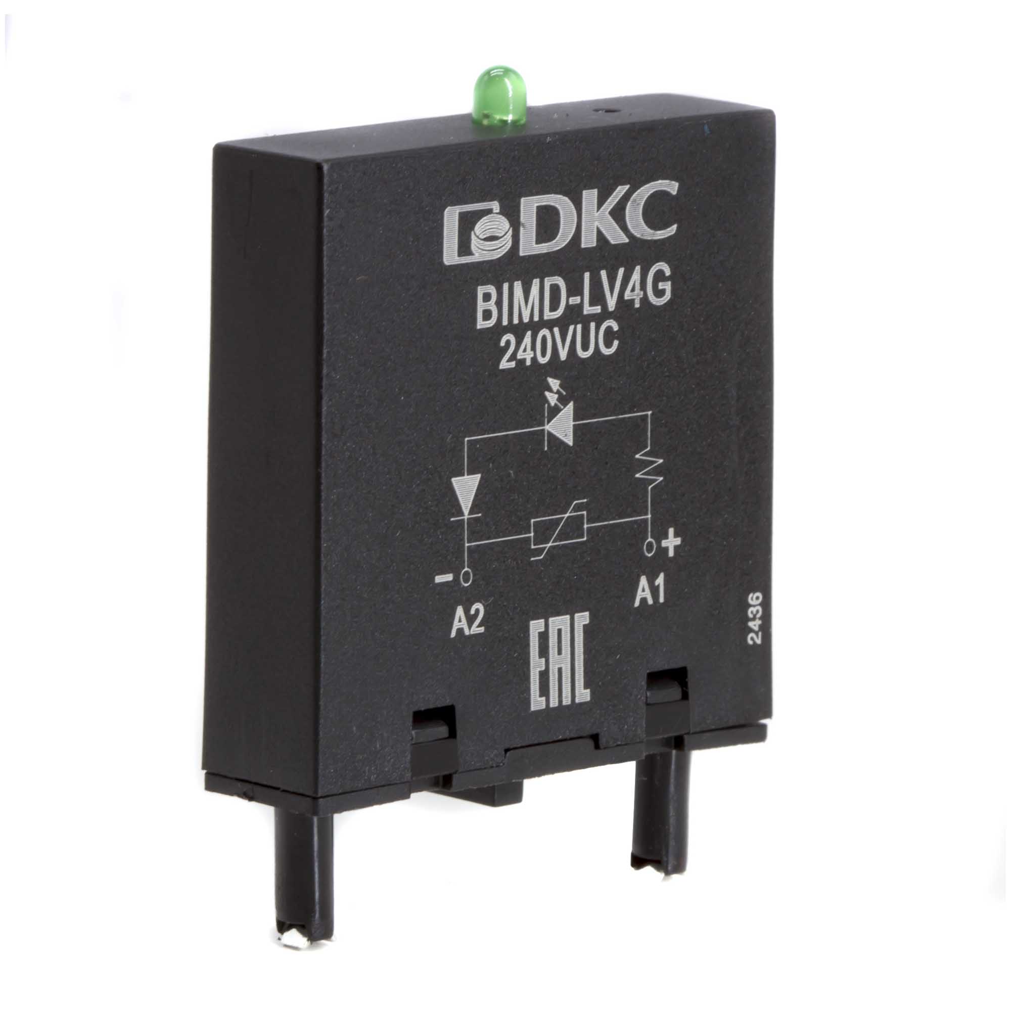 Модуль индикации и защиты, LED зелёный+Варистор (A1+), 240V AC/DC