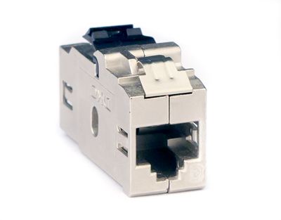 Модуль Кейстоун (Keystone) RJ45 CAT6 проходной экранированный(STP) серебристый(форм-фактор МС)