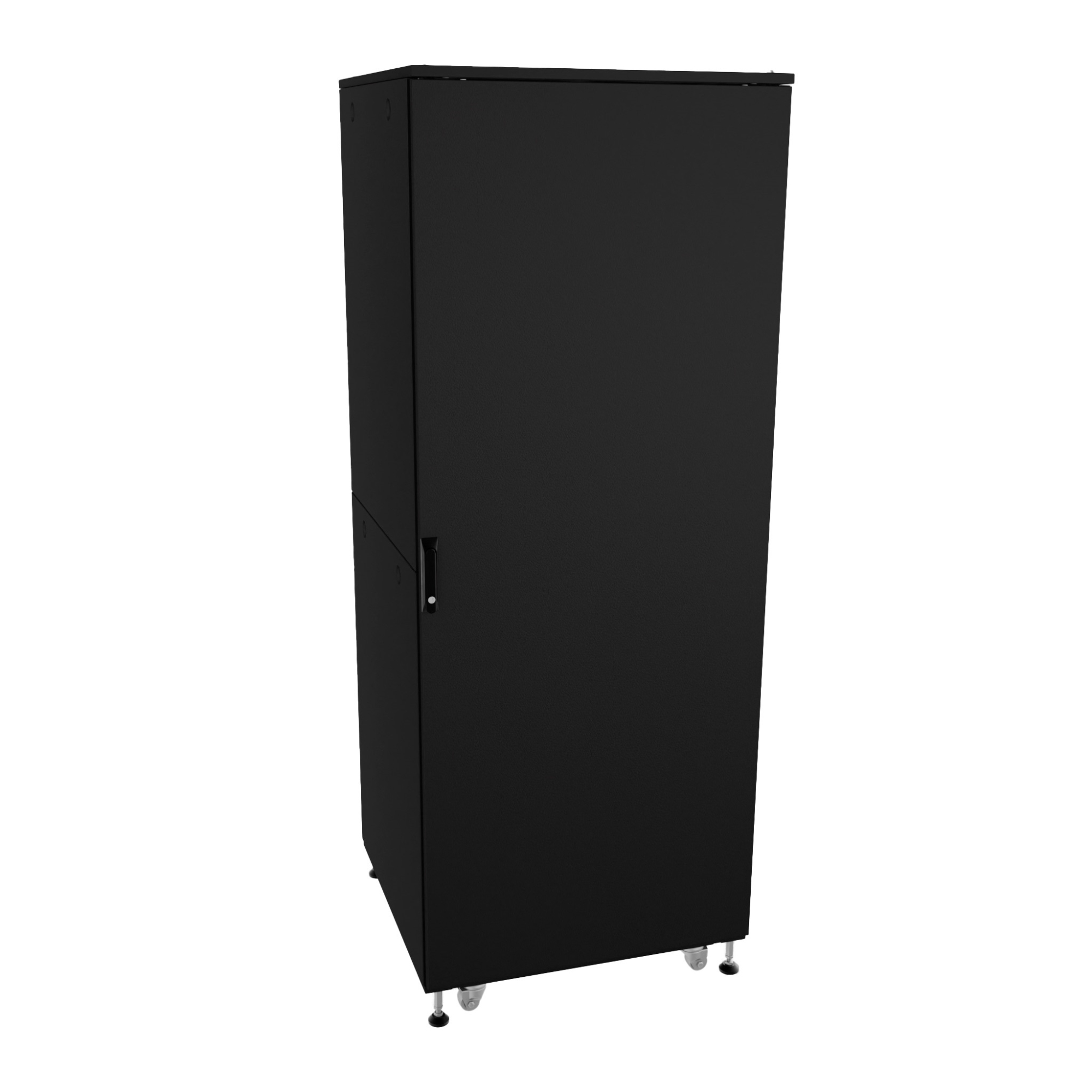 Шкаф ДКС телекоммуникационный, Серия Т, напольный, разобранный 19", 32U 600x600мм, крыша с вырубкой, сплошная металл и сплошная металл, одинарные боковые панели, черный RAL9005