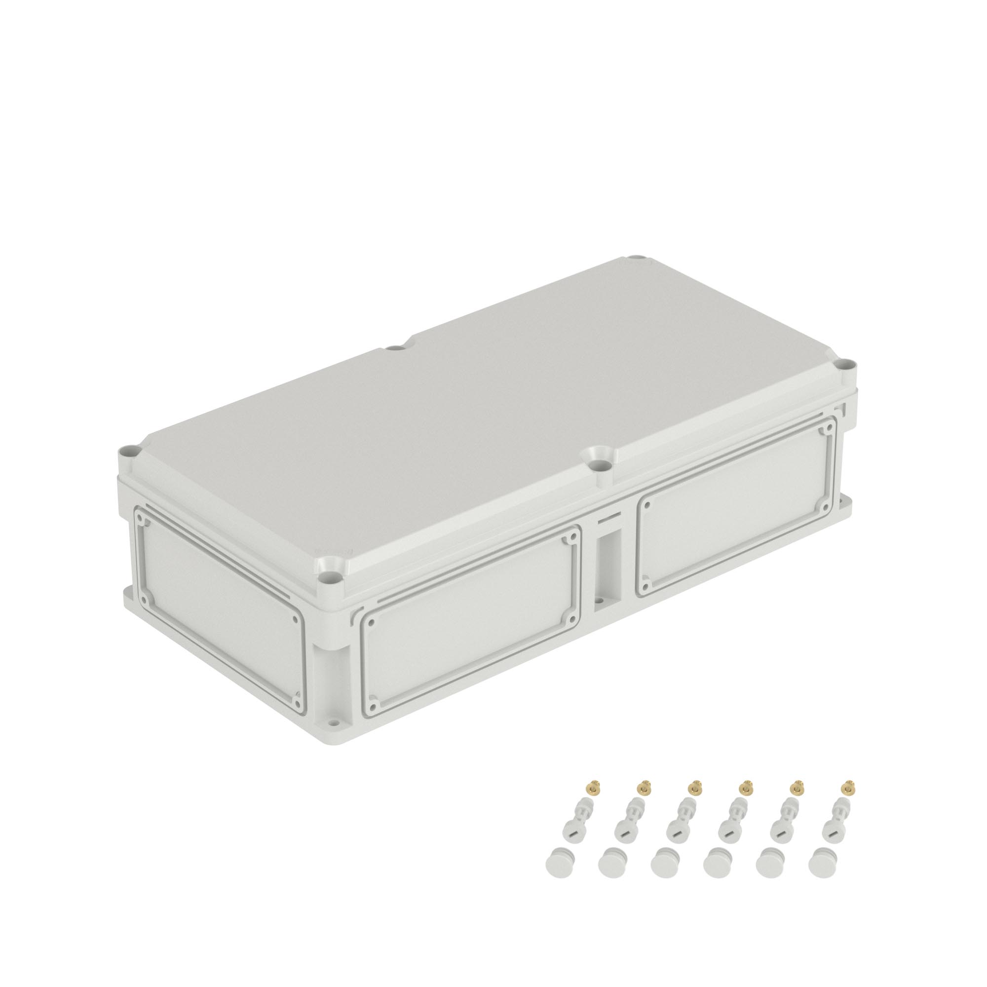Корпус RAM box без МП 600х300х160 мм, с фланцами, непрозрачная крышка высотой 35 мм, IP66/IP67