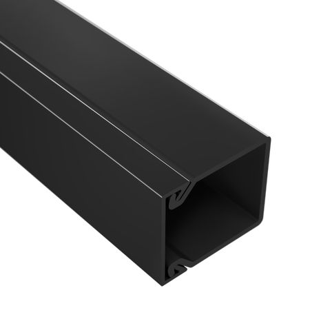 Кабель-канал (короб) с крышкой, с плоской основой, цвет чёрный TA-EN 25x30