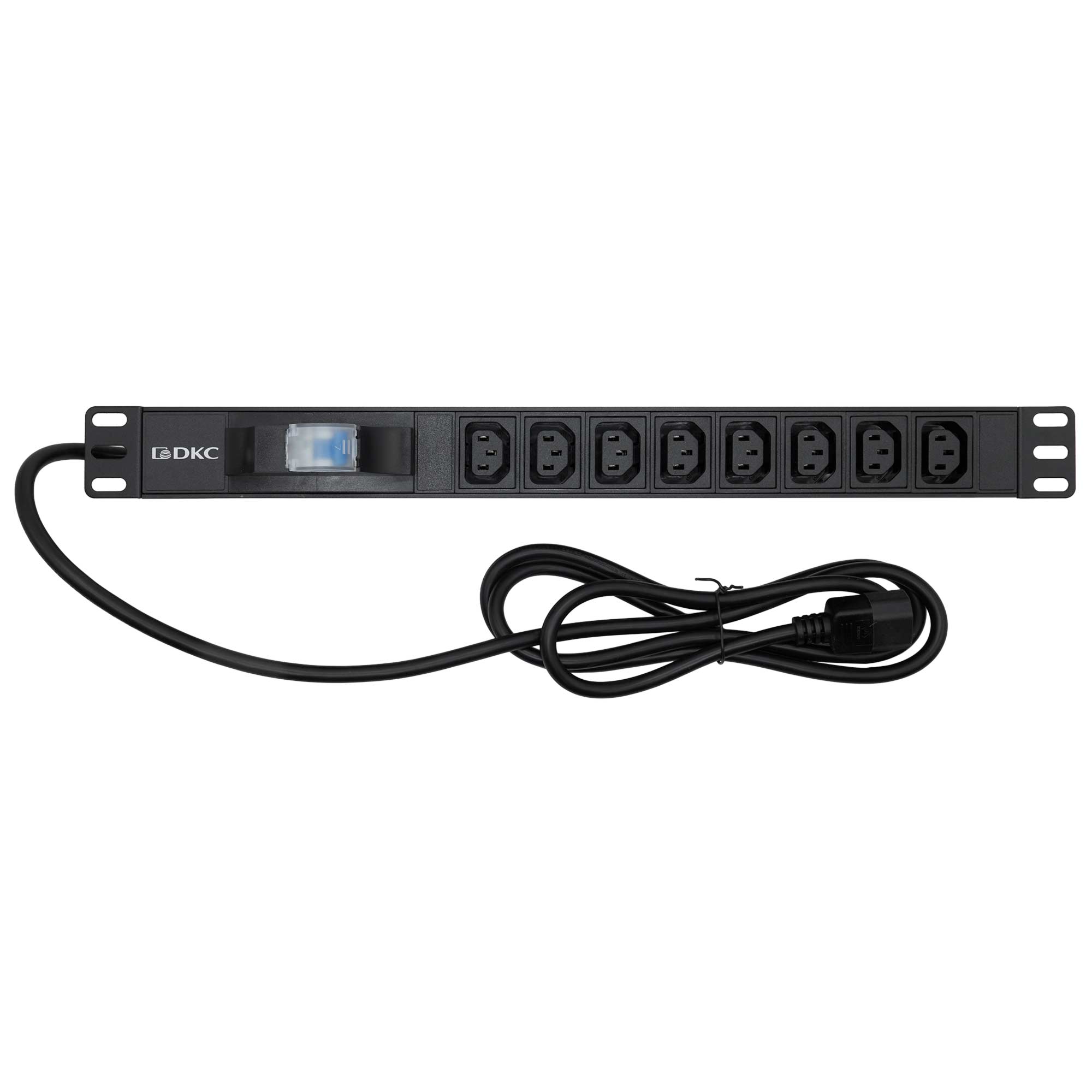 Блок распределения питания (PDU) 19" 10A с автоматом 1P, Вых:8 C13, Вх:C14