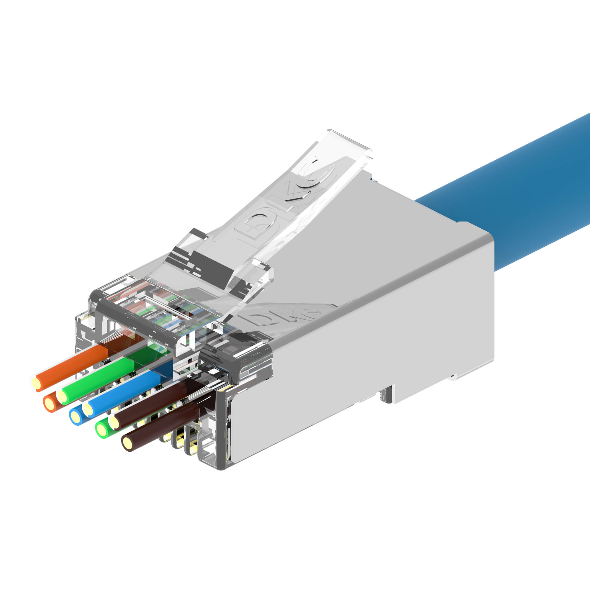 Коннектор RJ45 CAT6 (8P8C) экранированный под диаметр проводника визоляции 1,2 мм