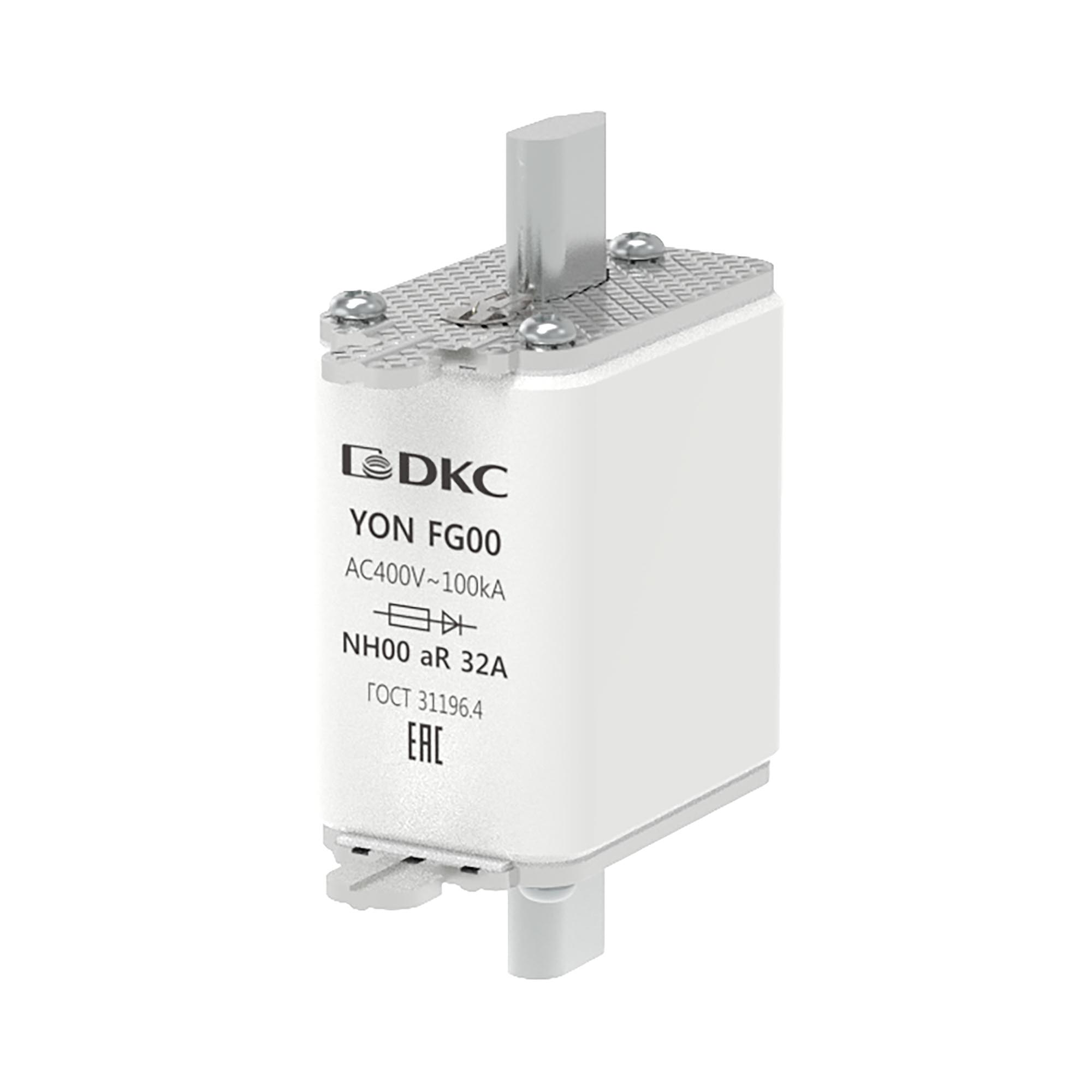 Предохранитель YON ножевого типа FG00 32А 400V характеристика aR