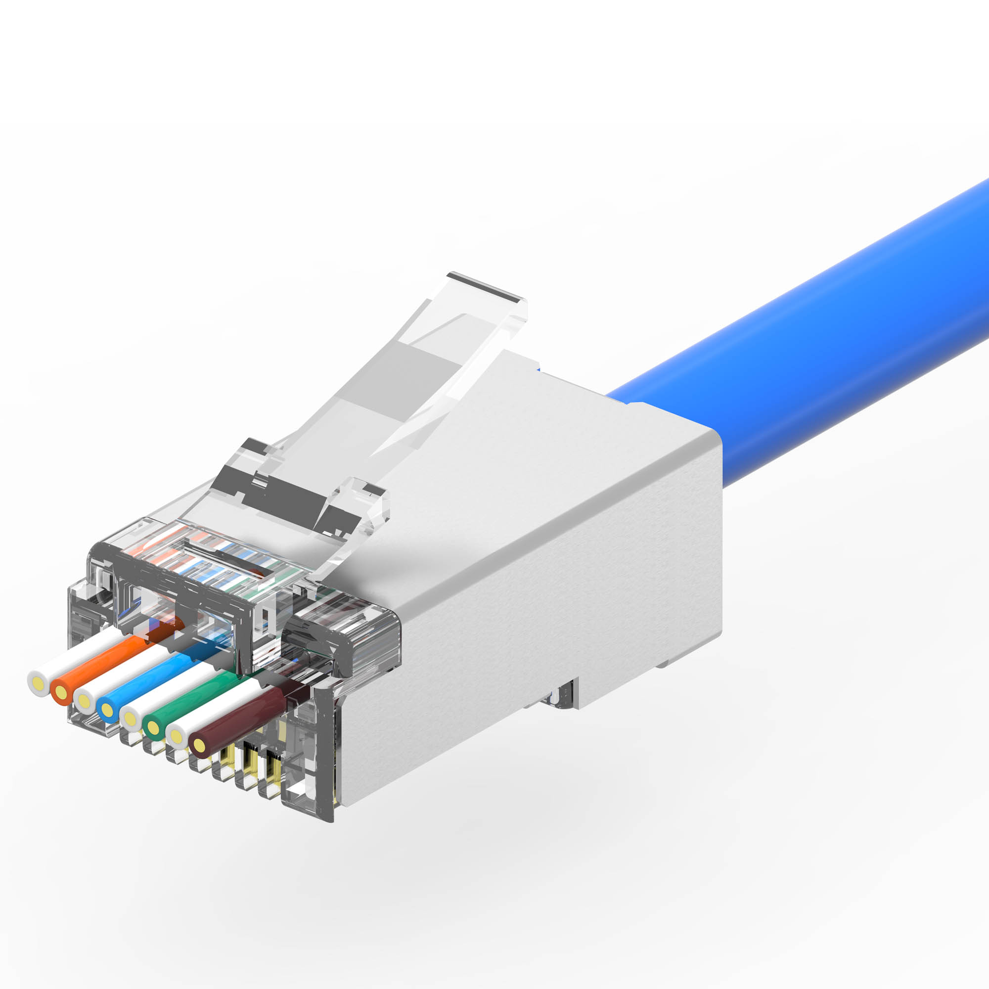 Коннектор RJ45 CAT5е (8P8C) экранированный под диаметр проводника в изоляции 1,1 мм