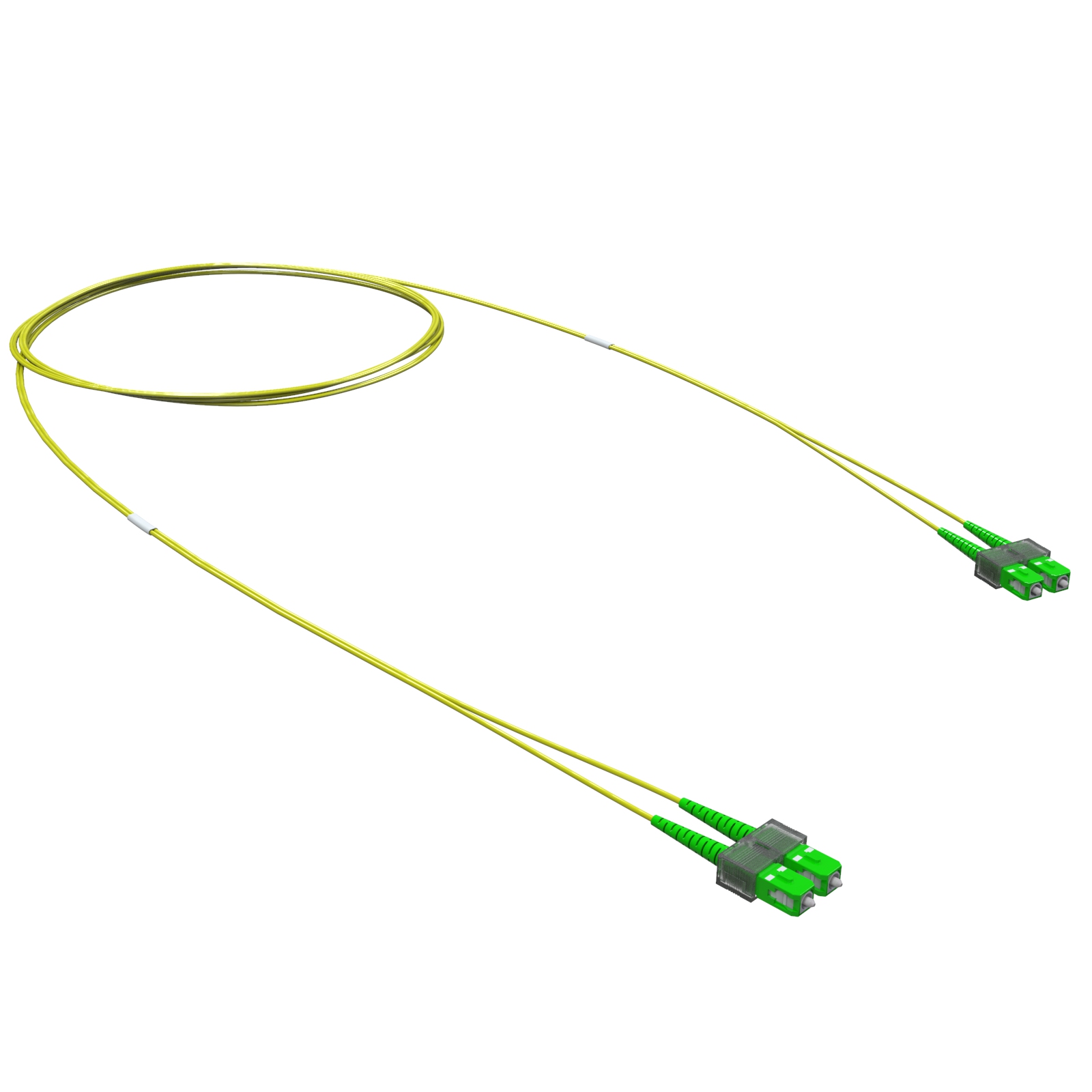 Оптический коммутационный шнур двухволоконный (Duplex) SC/APC-SC/APC, 9/125 (OS2), 1 м