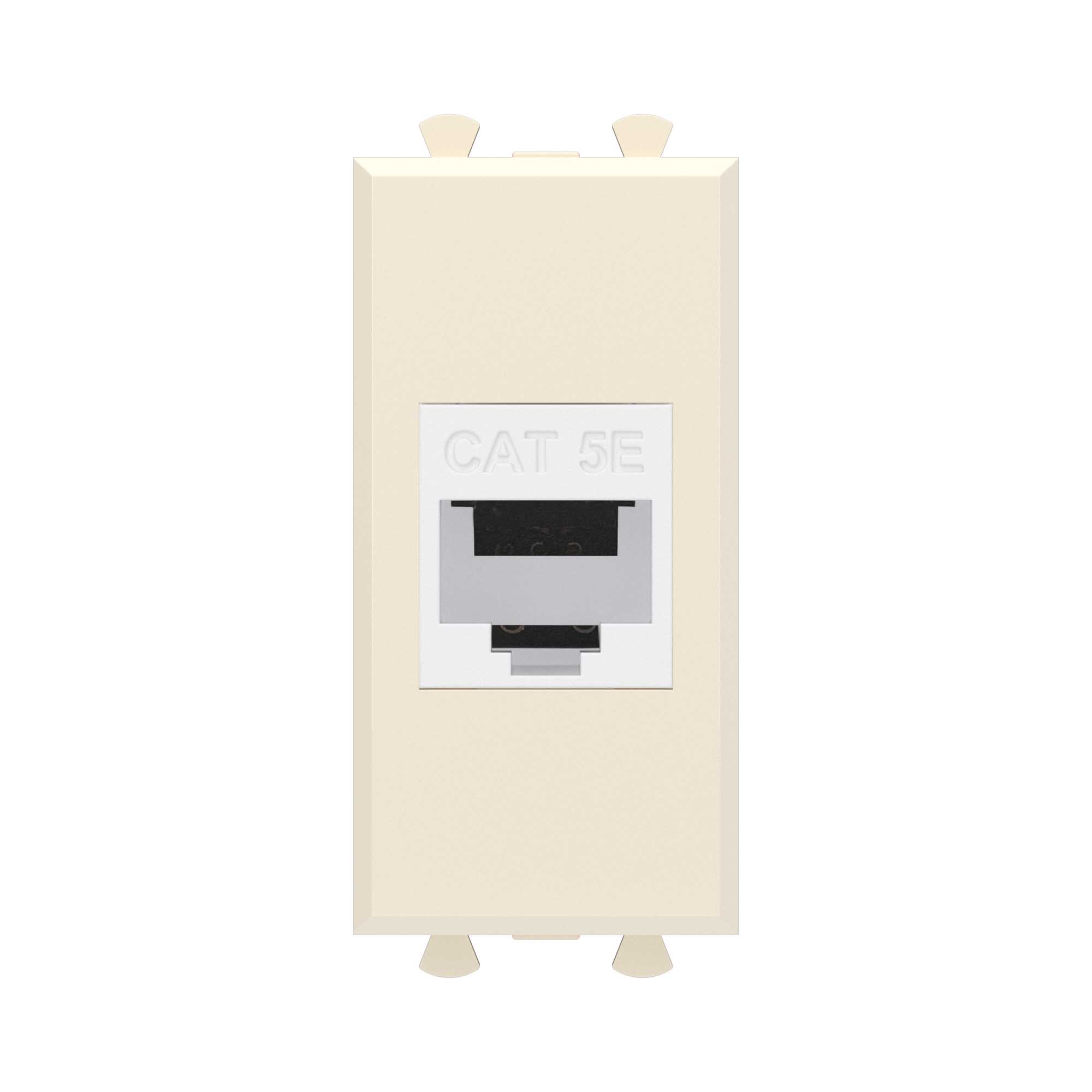 Компьютерная розетка RJ-45 без шторки модульная, кат.5е, Avanti, ванильная дымка, 1 модуль
