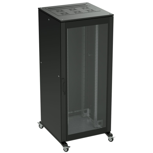 Шкаф разобранный напольный 19'' IT-CQE 47U 800х2200х1000, двери стекло/сплошная, RAL9005