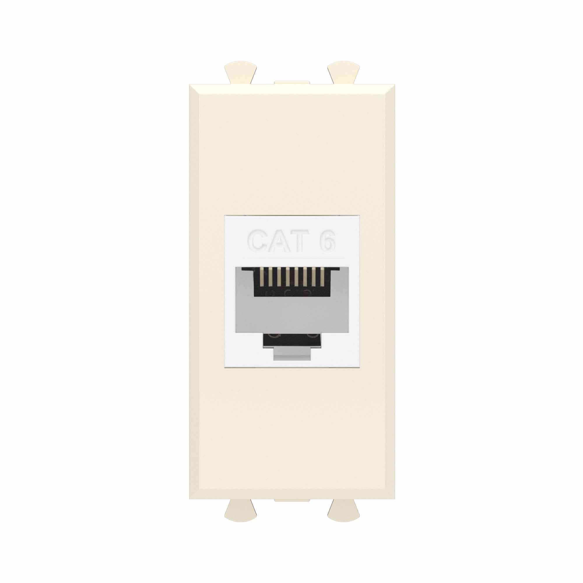 Компьютерная розетка RJ-45 без шторки модульная, кат.6, Avanti, ванильная дымка, 1 модуль