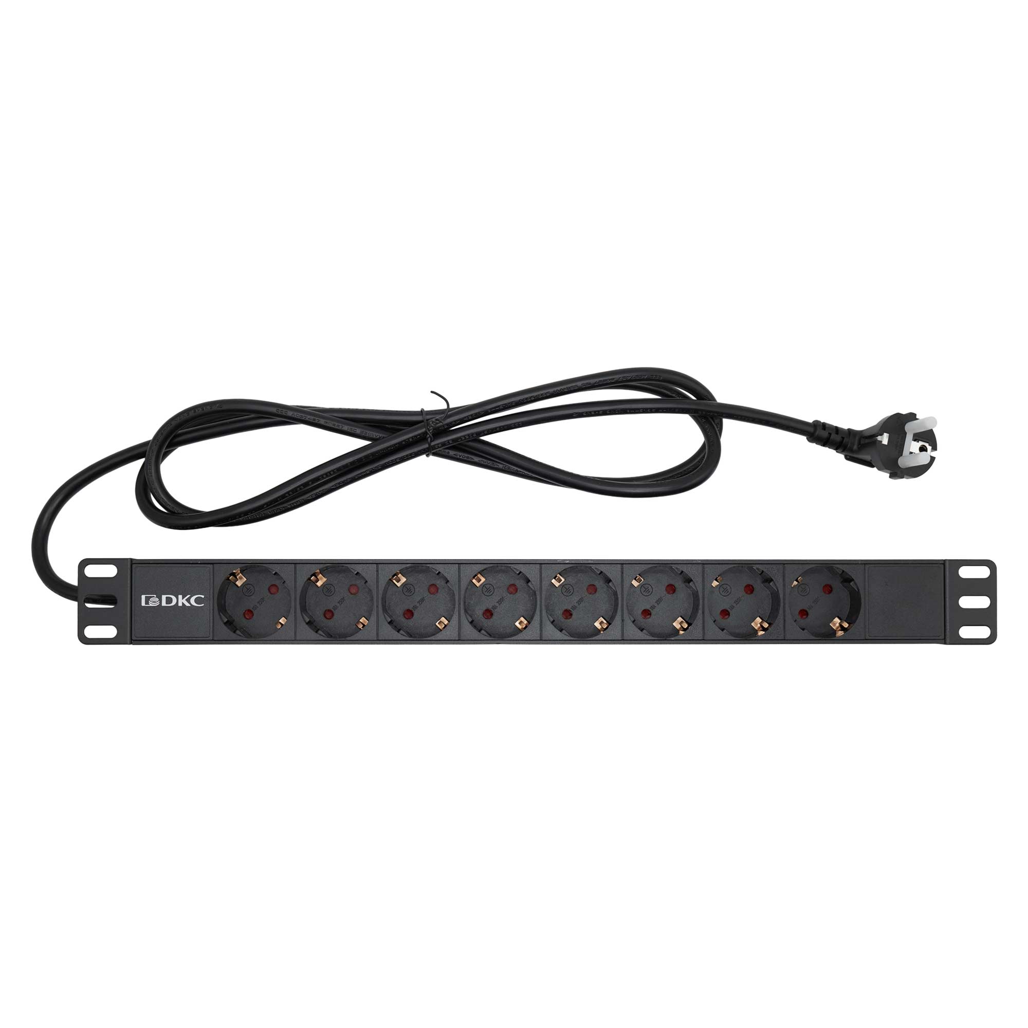 Блок распределения питания (PDU) 19" 16A, Вых:8 Schuko, Вх:Schuko