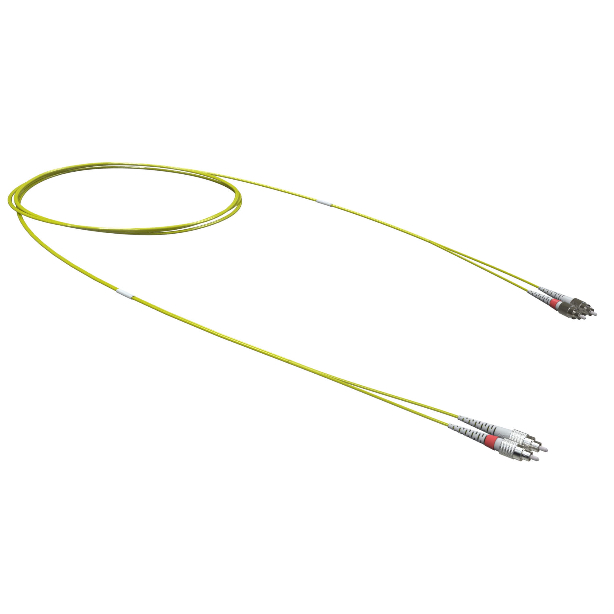 Оптический коммутационный шнур двухволоконный (Duplex) FC-UPC/FC-UPC, 9/125 OS2, 1 м