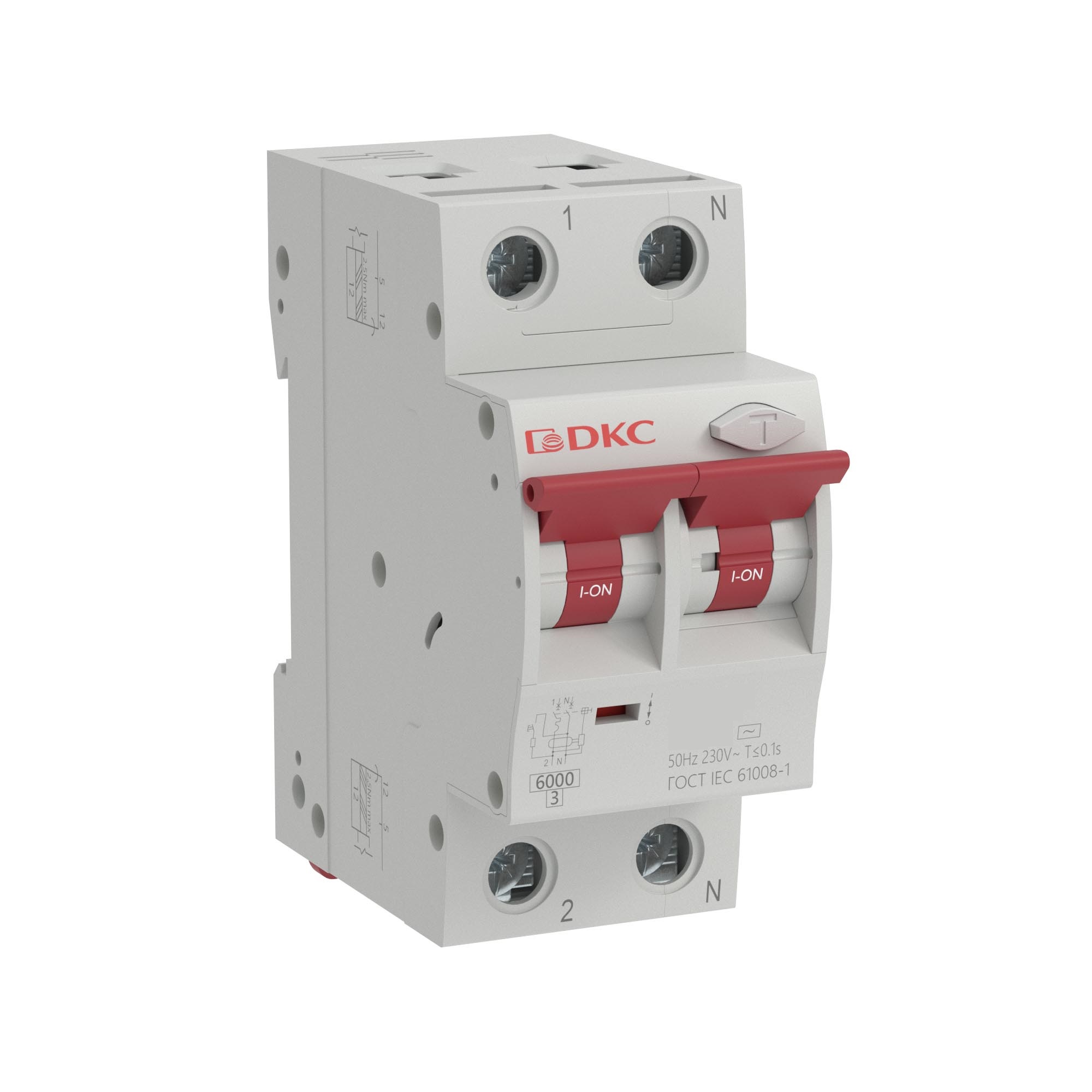 Автоматический выключатель дифференциального тока YON max типа MDR, 1P+N, 10mA, 10A, хар-ка C, 6kA, тип А