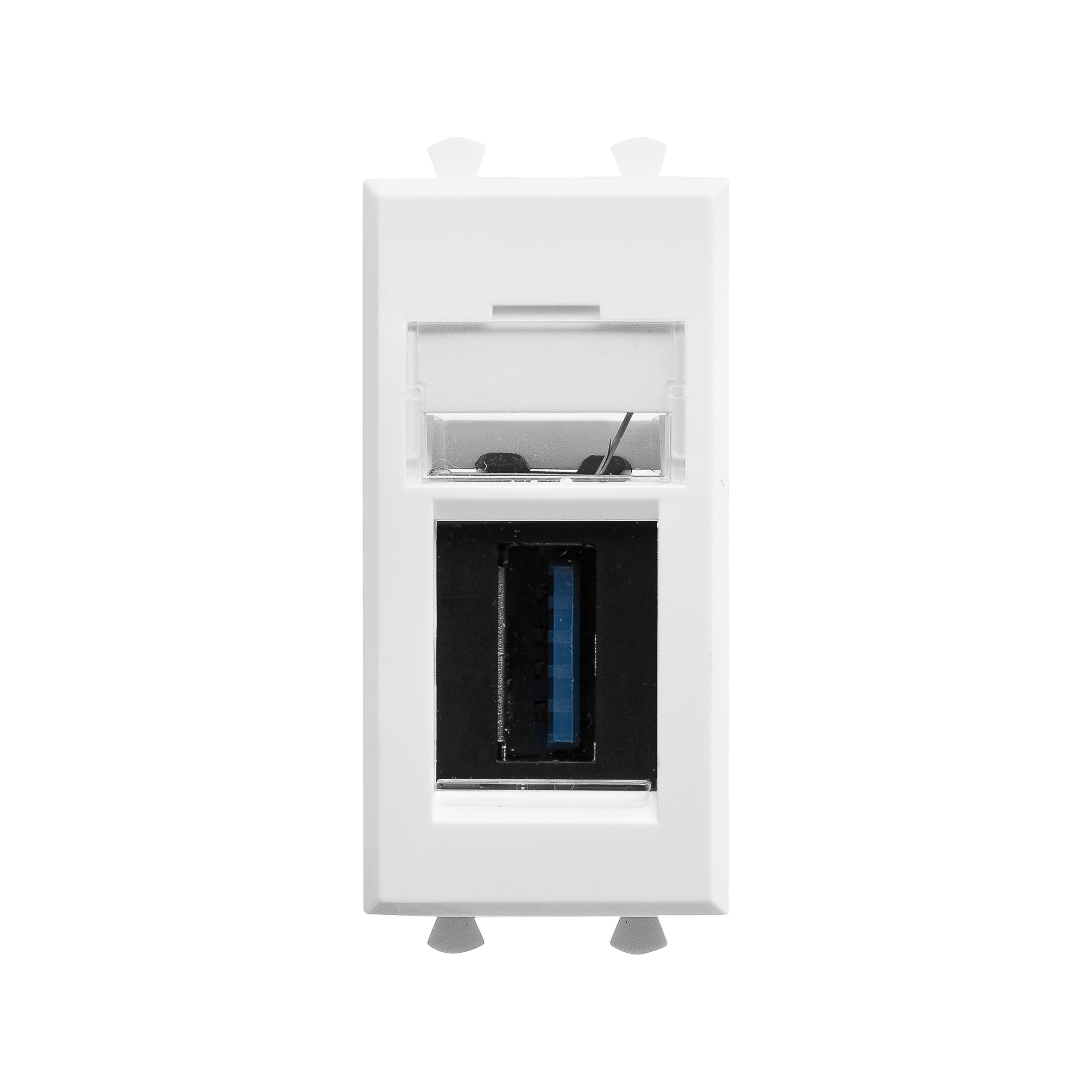 USB 3.0 розетка модульная, тип А-А, Avanti, белое облако, 1 модуль