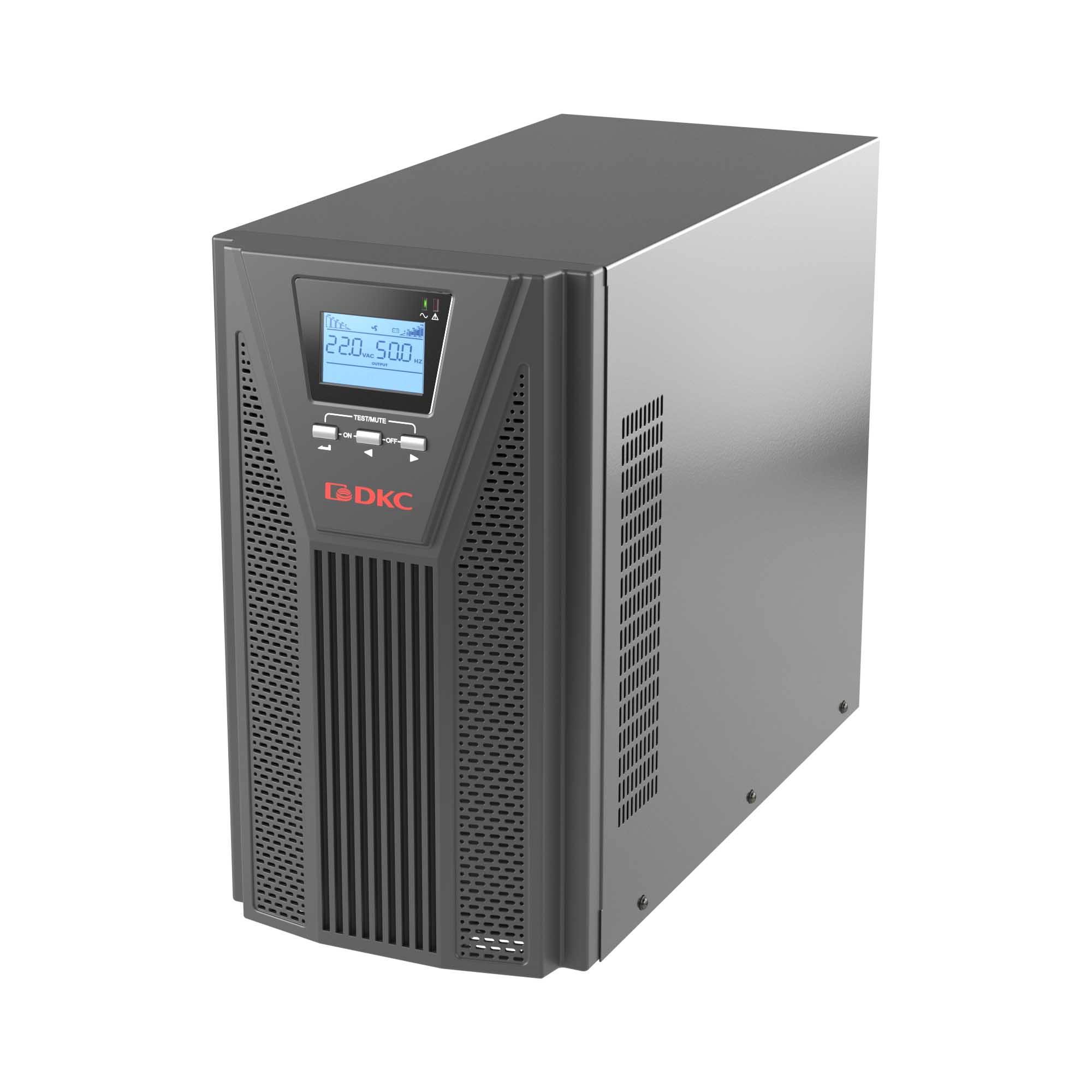 Онлайн ИБП ДКС серии Смолл Тауэр (Small Tower), 2000 ВА/1800 Вт, 1/1, 4xSchuko, EPO,USB, RS-232, RJ45, з/у 6А, без АКБ