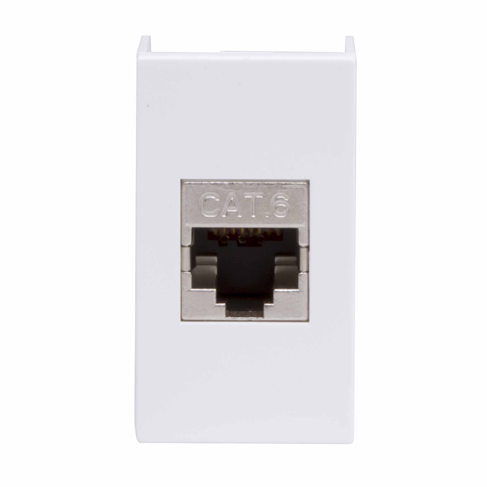 Компьютерная розетка RJ-45, кат. 6, экранированная, 8P8C, ЭУИ Вива(Viva), белая, 1 модуль