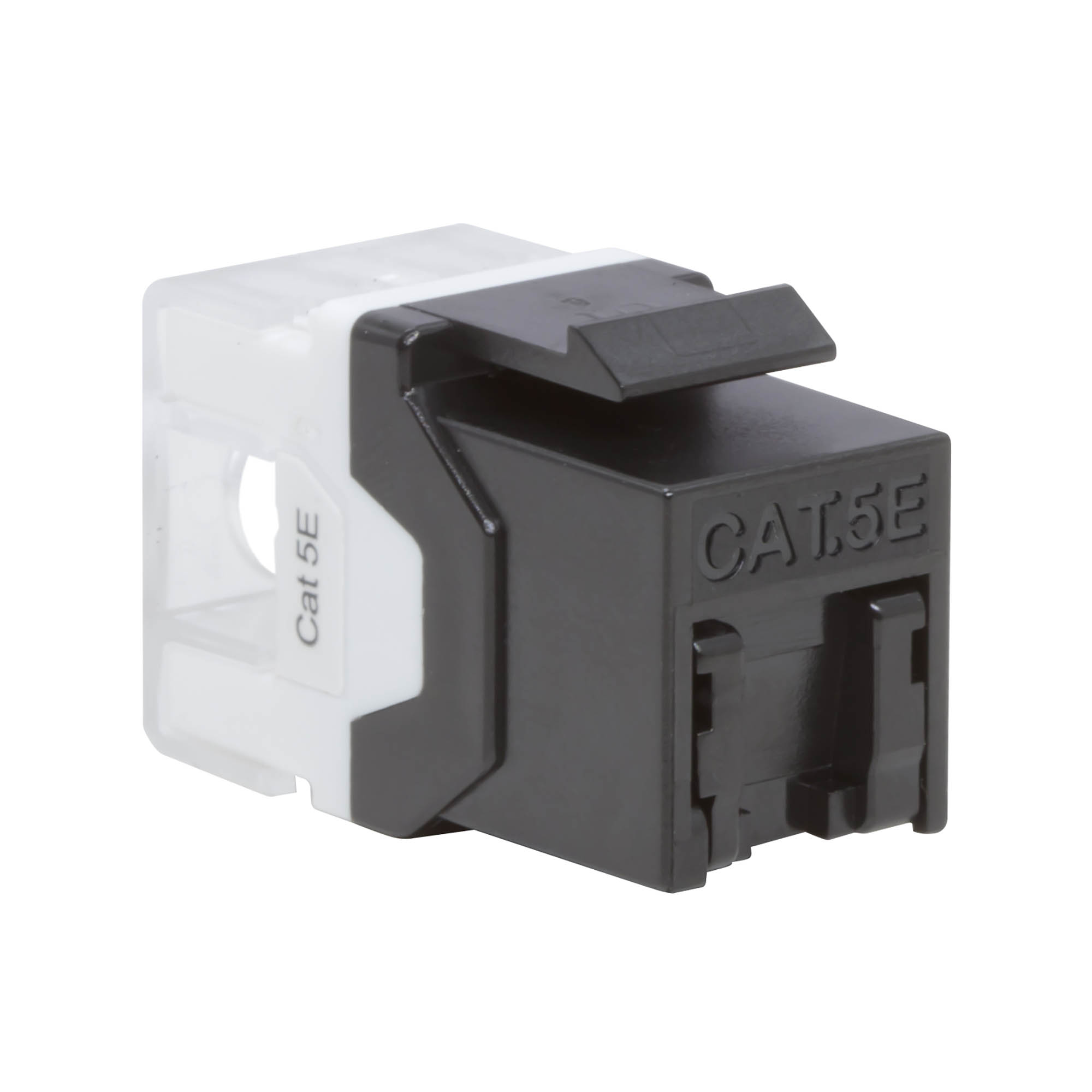 Модуль Кейстоун (Keystone) RJ45 CAT 5E с пылезащитной шторкой, неэкранированный (UTP), 90/180 градусов, черный
