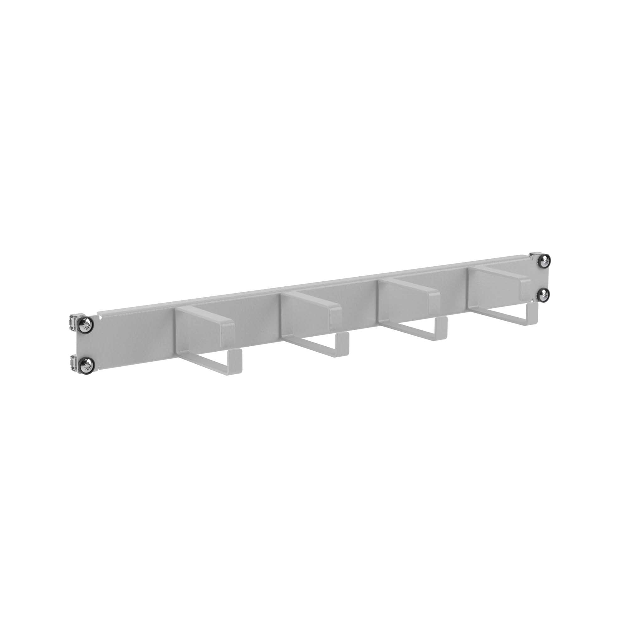 Организатор кабельный 4 кольца, 19" 1U, RAL7035