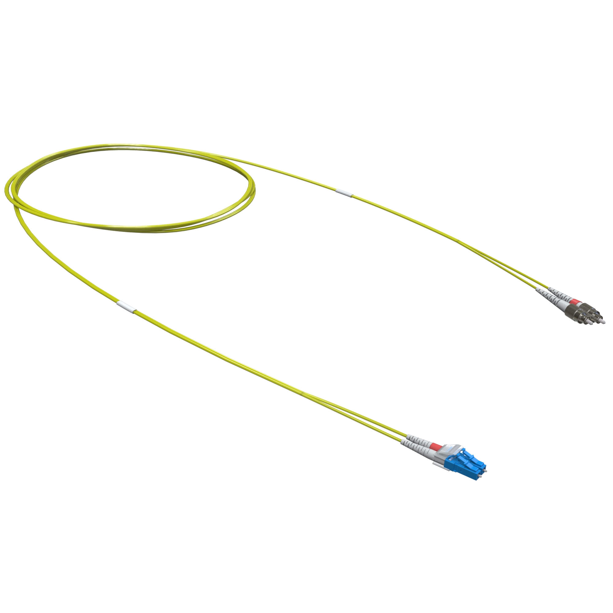 Оптический коммутационный шнур переходной двухволоконный (Duplex) LC-UPC/FC-UPC, 9/125 OS2, 1 м