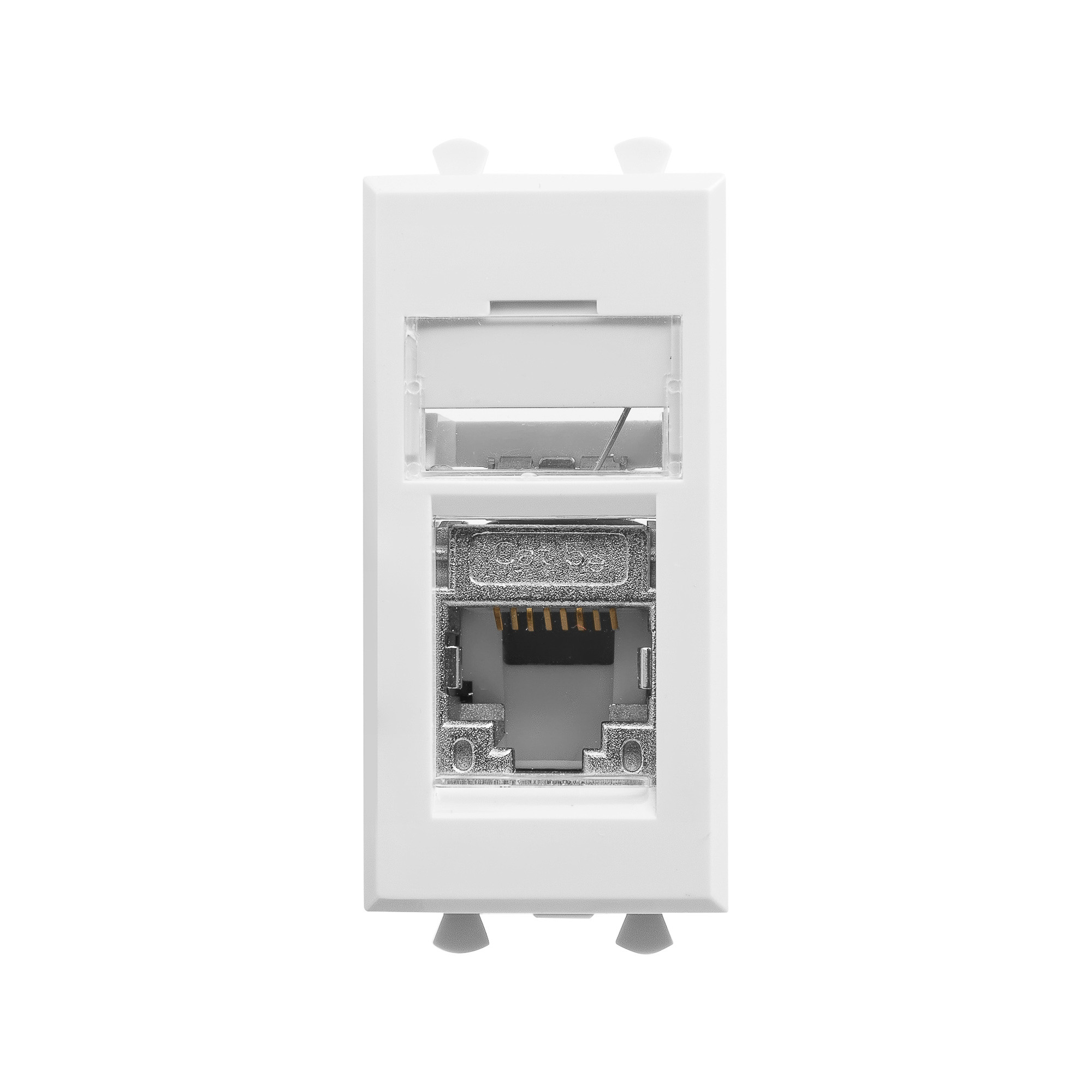 Компьютерная розетка RJ-45 модульная, кат.5е экранированная, Avanti,белое облако, 1 модуль