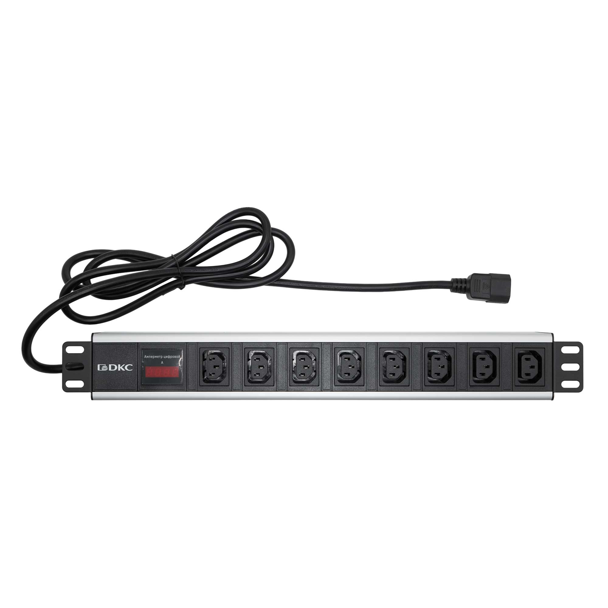 Блок распределения питания (PDU) 19" 10A с индикацией, Вых:8 C13,Вх: C14