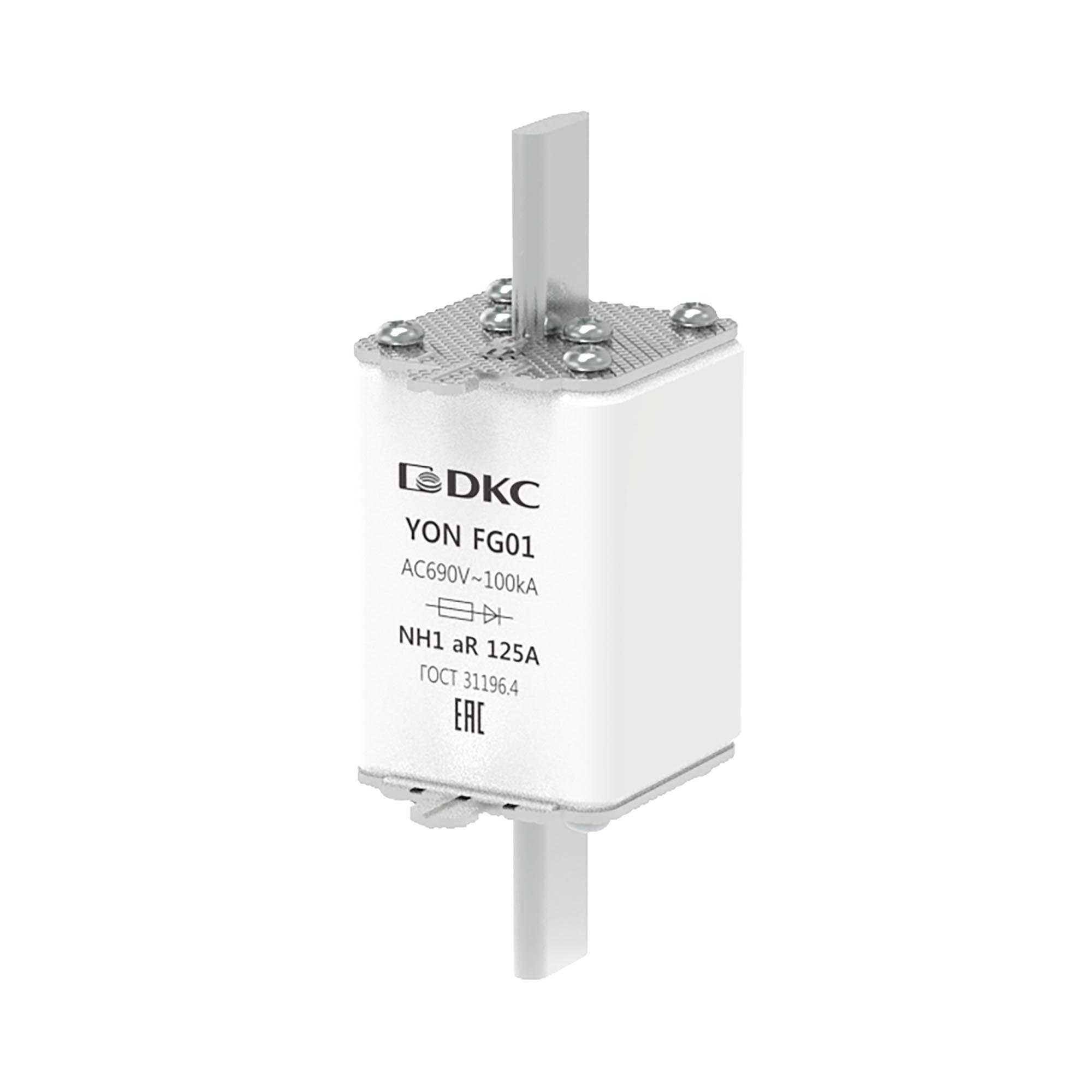 Предохранитель YON ножевого типа FG1 125А 690V характеристика aR