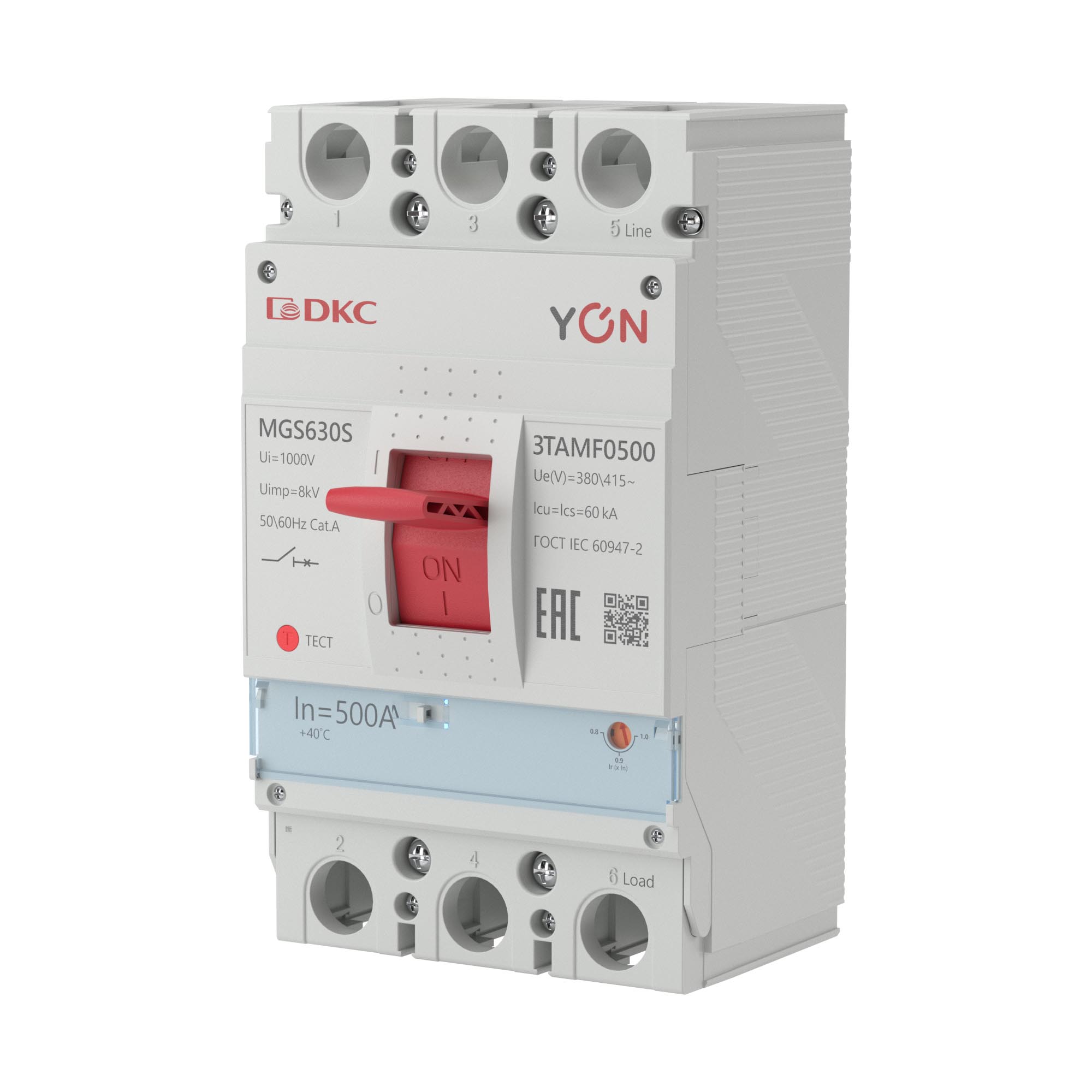 Авт. выкл. YON MGS630 3P 400-500A 60kA