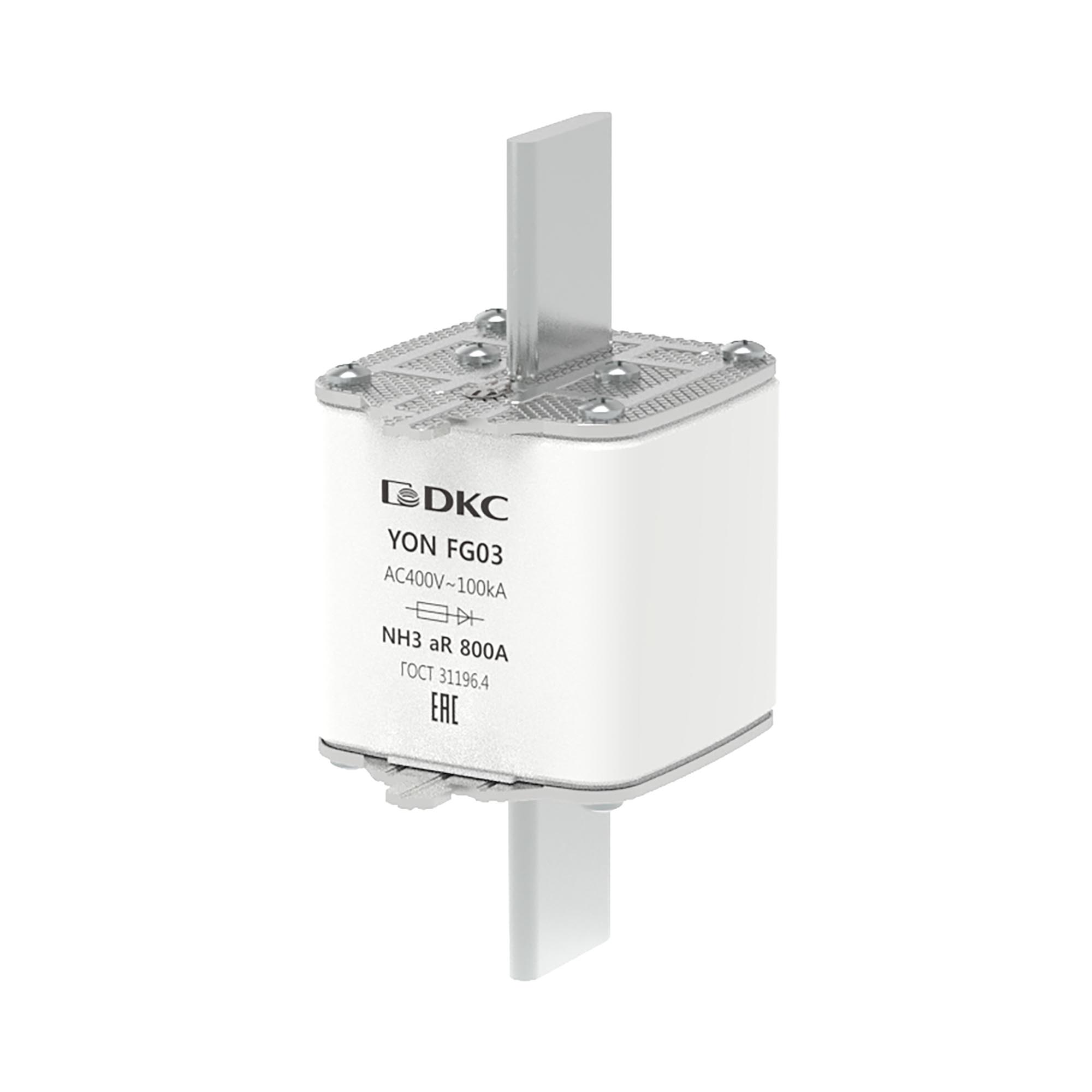 Предохранитель YON ножевого типа FG3 800А 400V характеристика aR