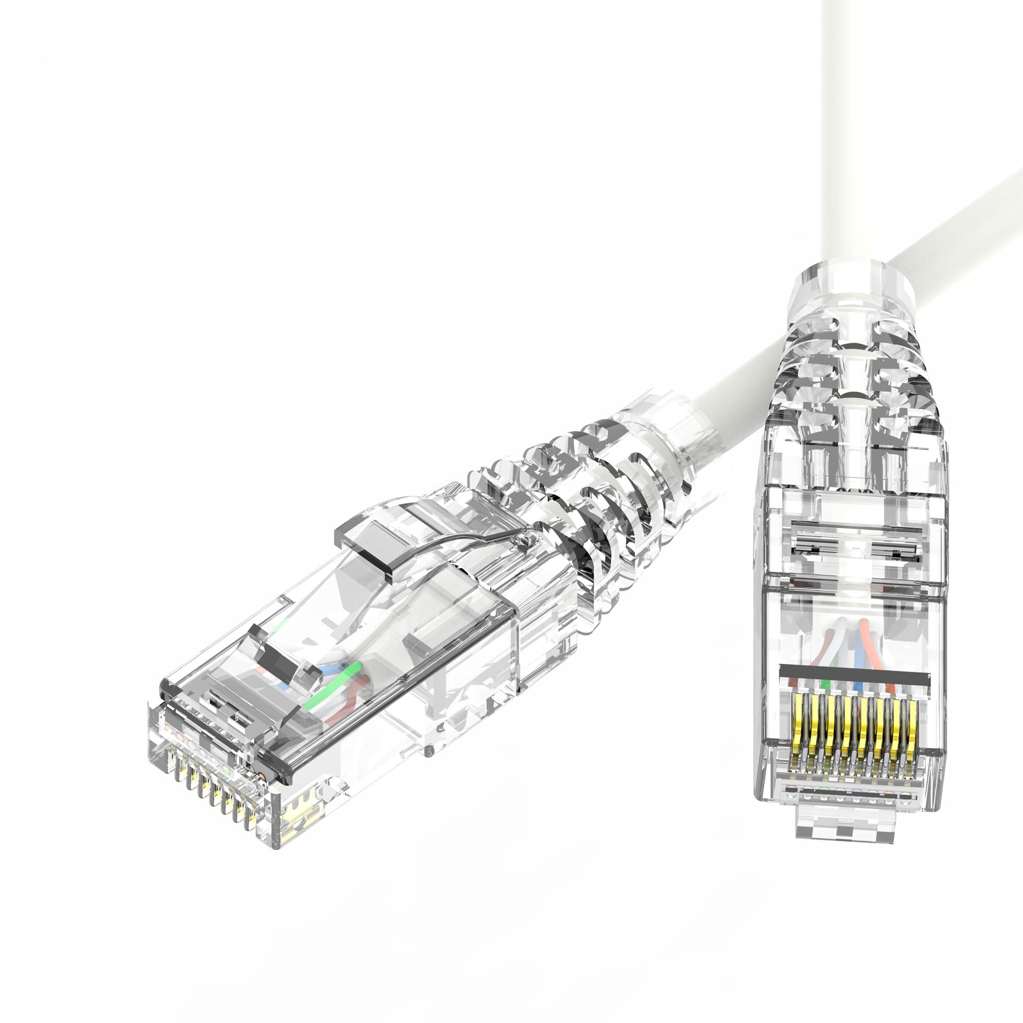 Патч-корд неэкранированный SLIM CAT6 U/UTP 4х2, 28 AWG, LSZH, белый, 1м
