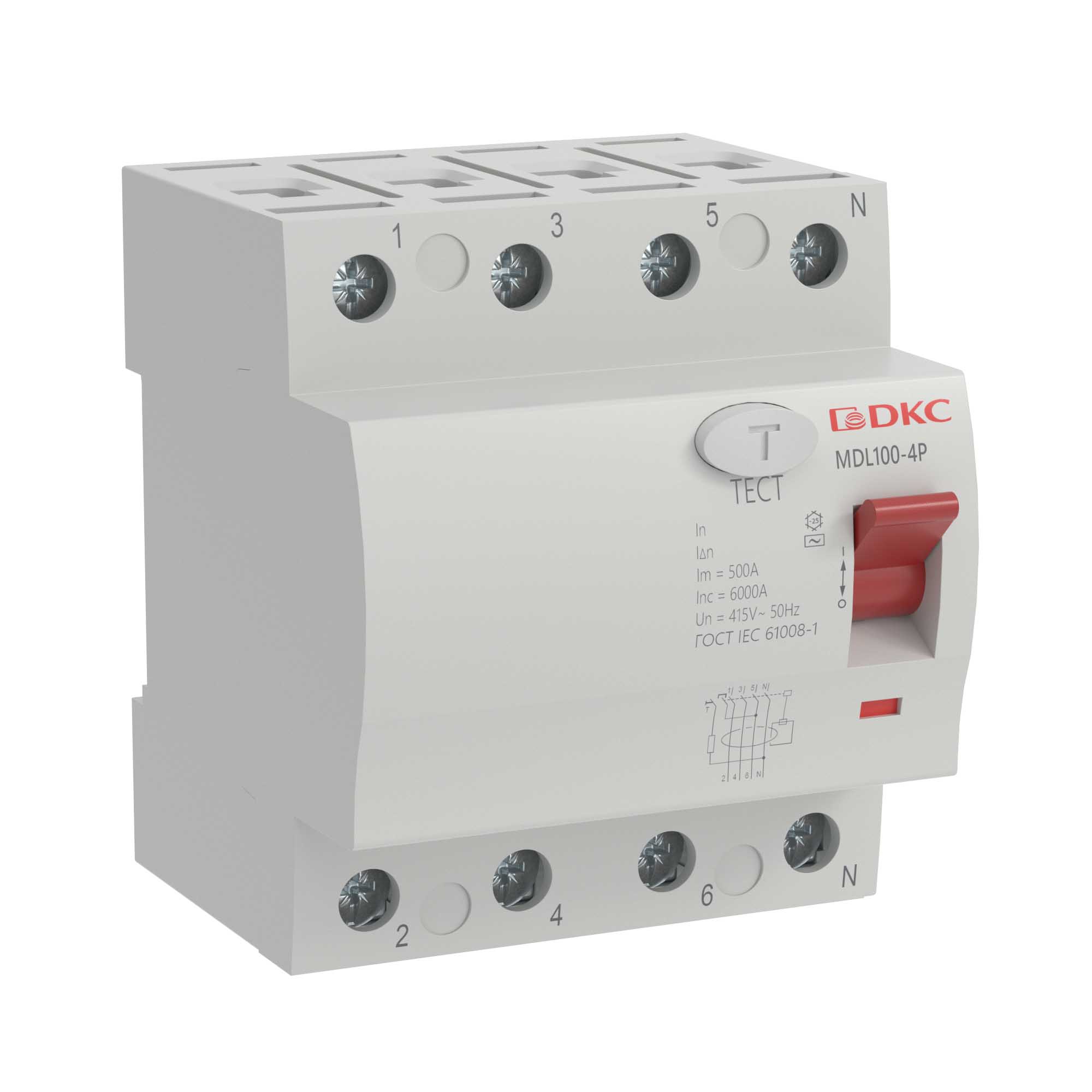 Устройство защитного отключения YON макс (YON max) типа MDL100, 4 полюса, 100mA, 40A, тип AC