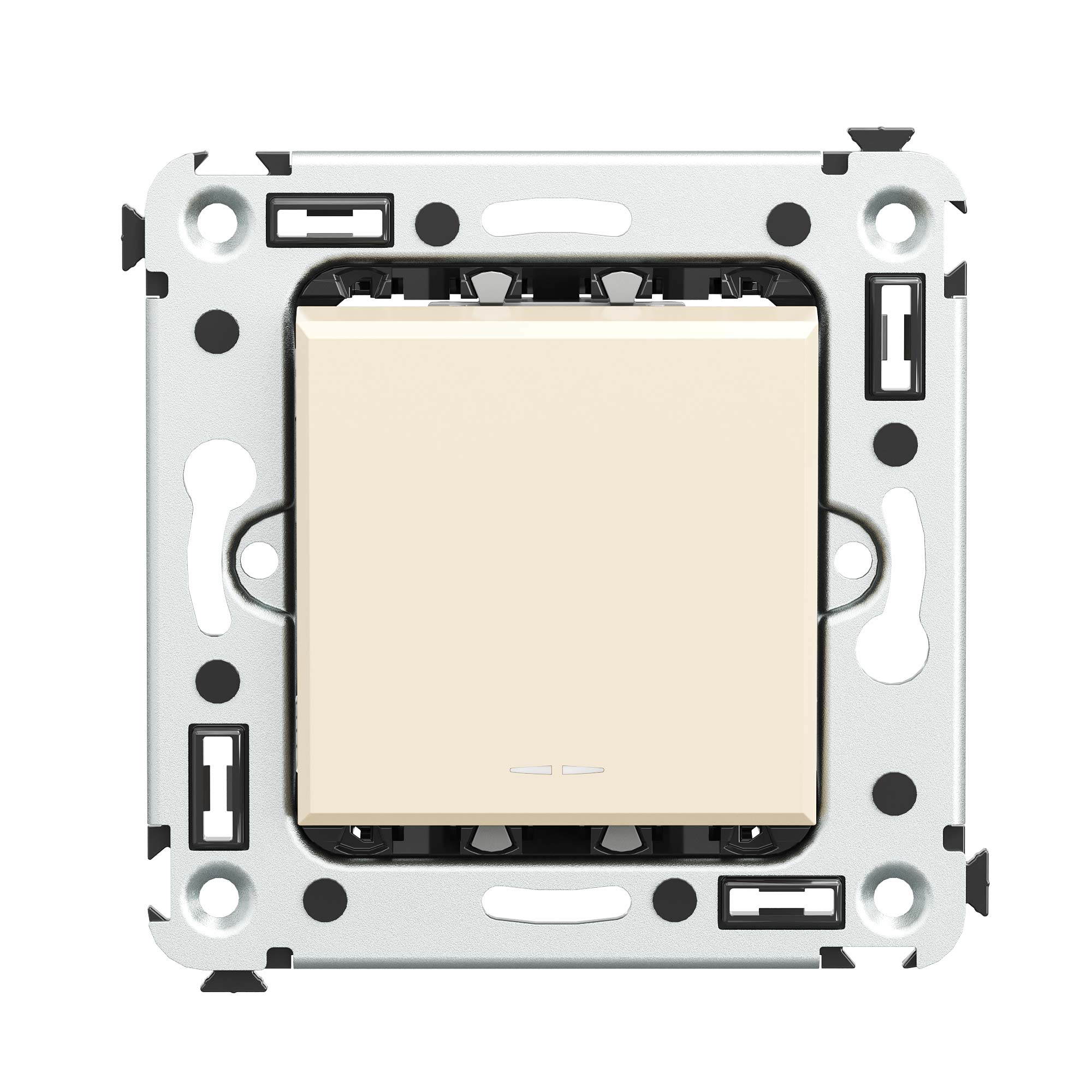 Выключатель одноклавишный в стену, Avanti, ванильная дымка