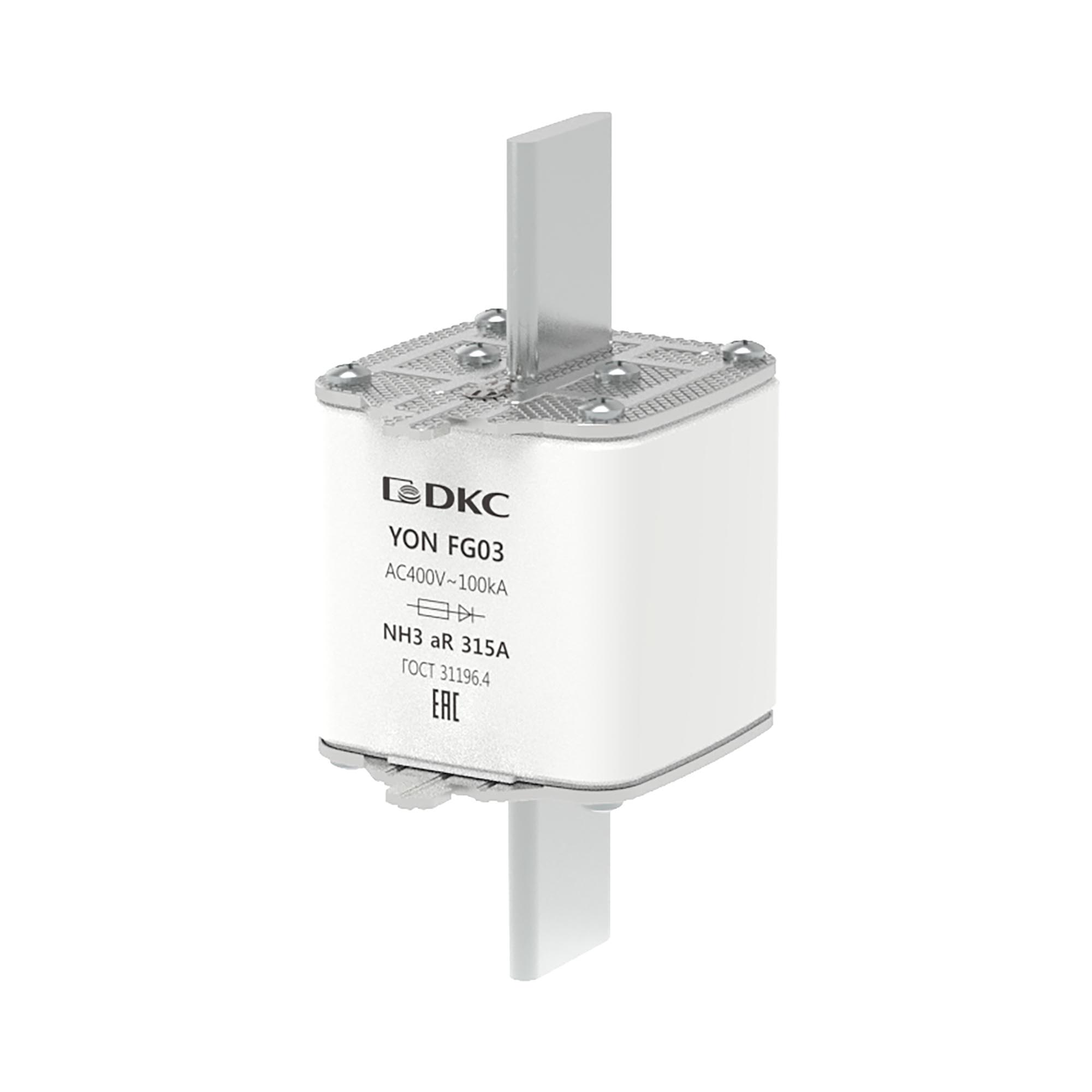 Предохранитель YON ножевого типа FG3 315А 400V характеристика aR