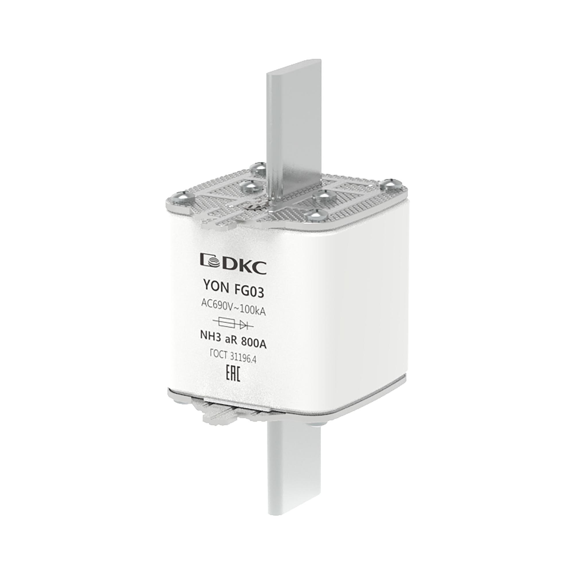 Предохранитель YON ножевого типа FG3 800А 690V характеристика aR
