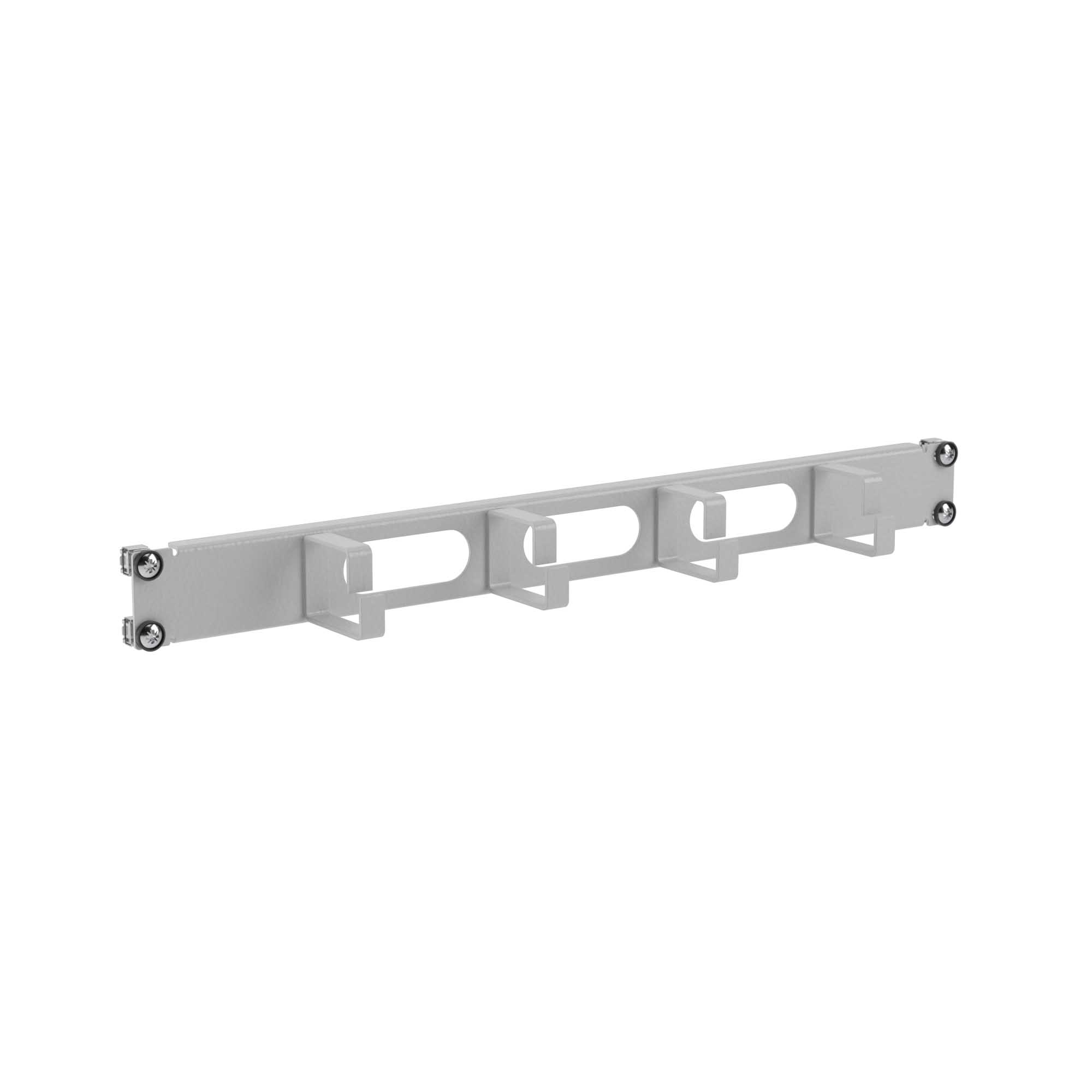 Организатор кабельный с отверстиями 4 кольца, 19" 1U, RAL7035