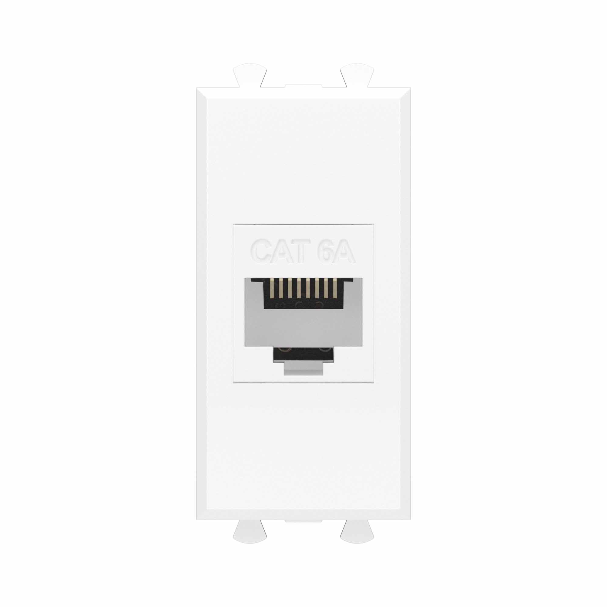 Компьютерная розетка RJ-45 без шторки модульная , кат.6А, Avanti, белое облако, 1 модуль