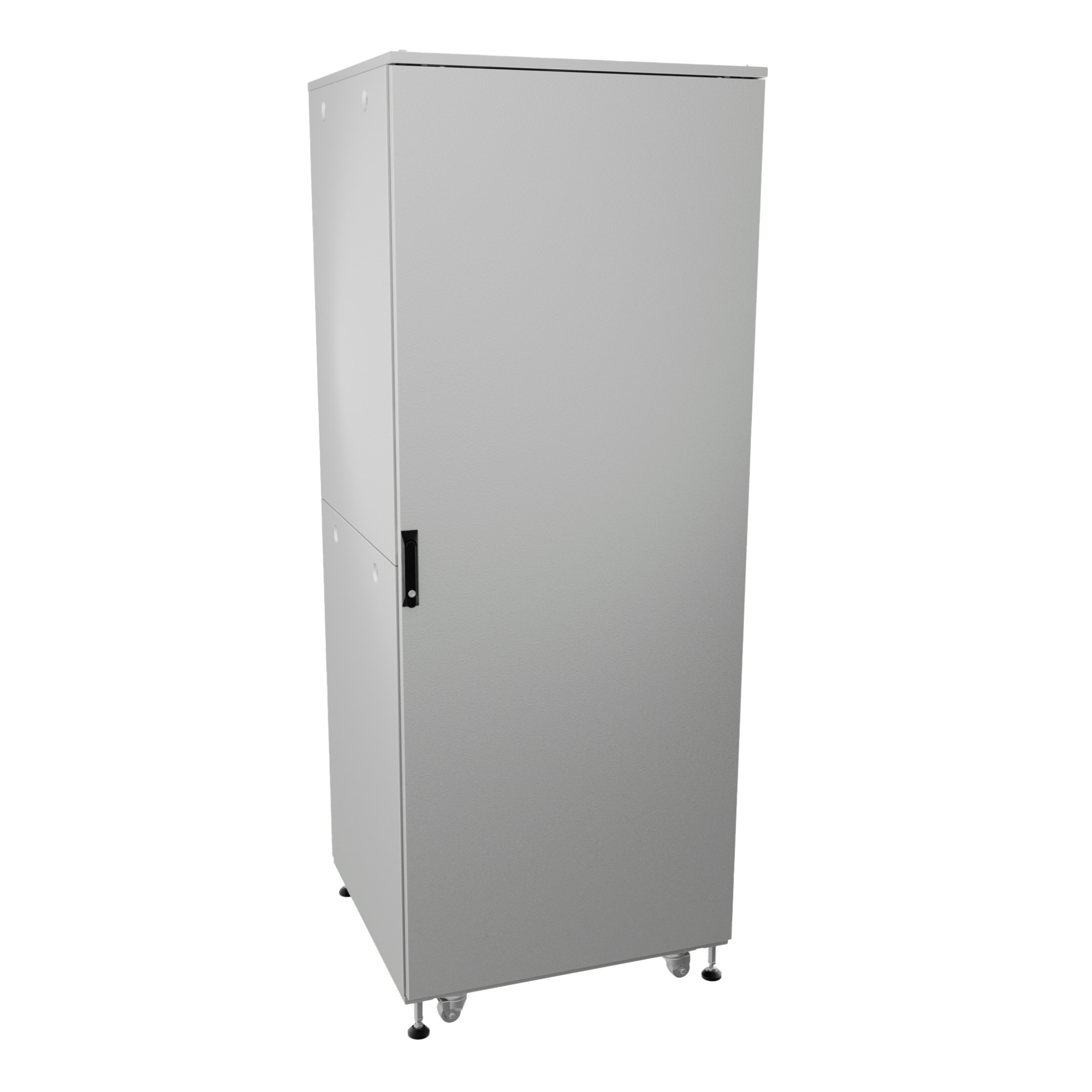 Шкаф ДКС телекоммуникационный, Серия Т, напольный, разобранный 19", 32U 600x600мм, крыша с вырубкой, сплошная металл и сплошная металл, одинарные боковые панели, серый RAL7035