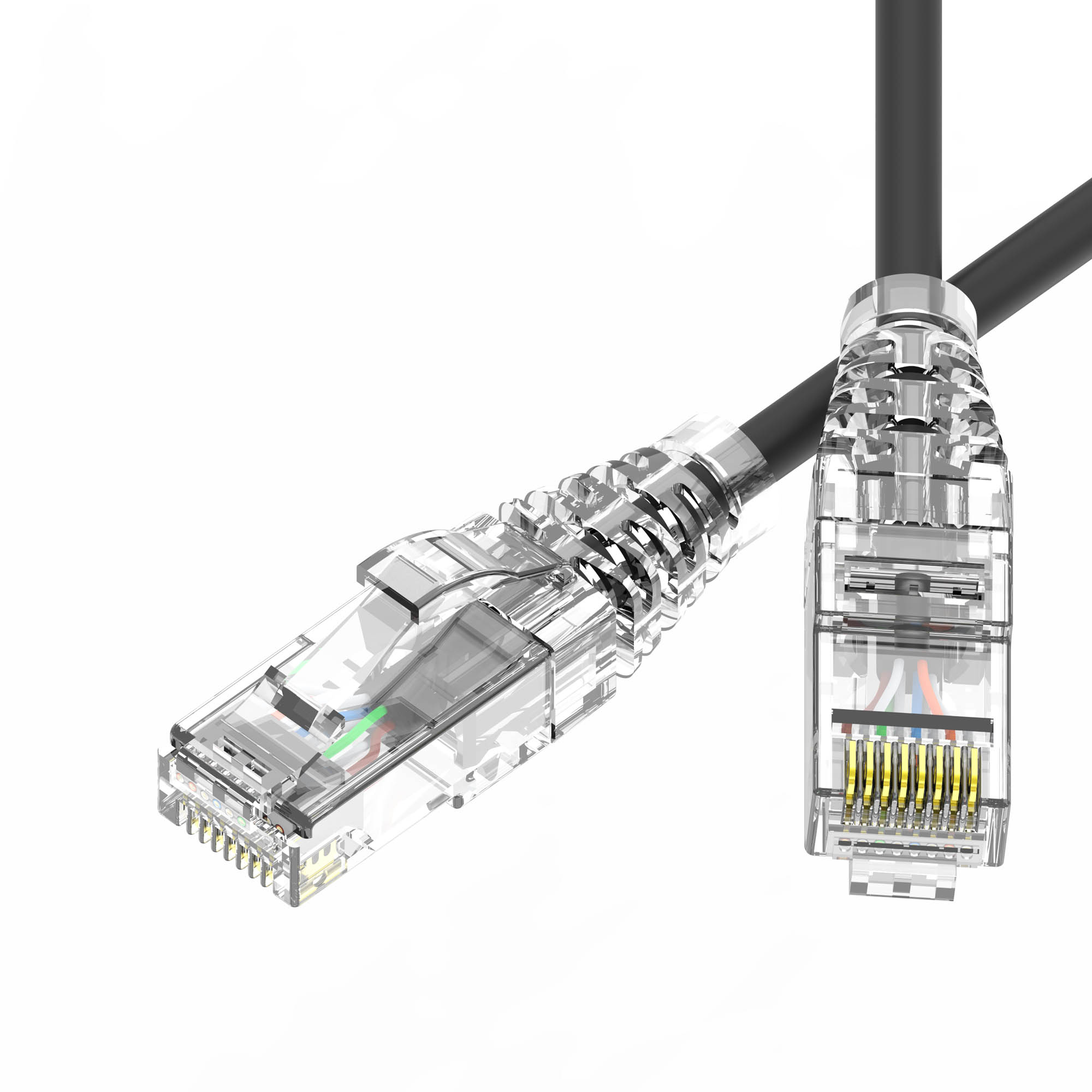Патч-корд неэкранированный SLIM CAT6 U/UTP 4х2, 28 AWG, LSZH, чёрный, 3м