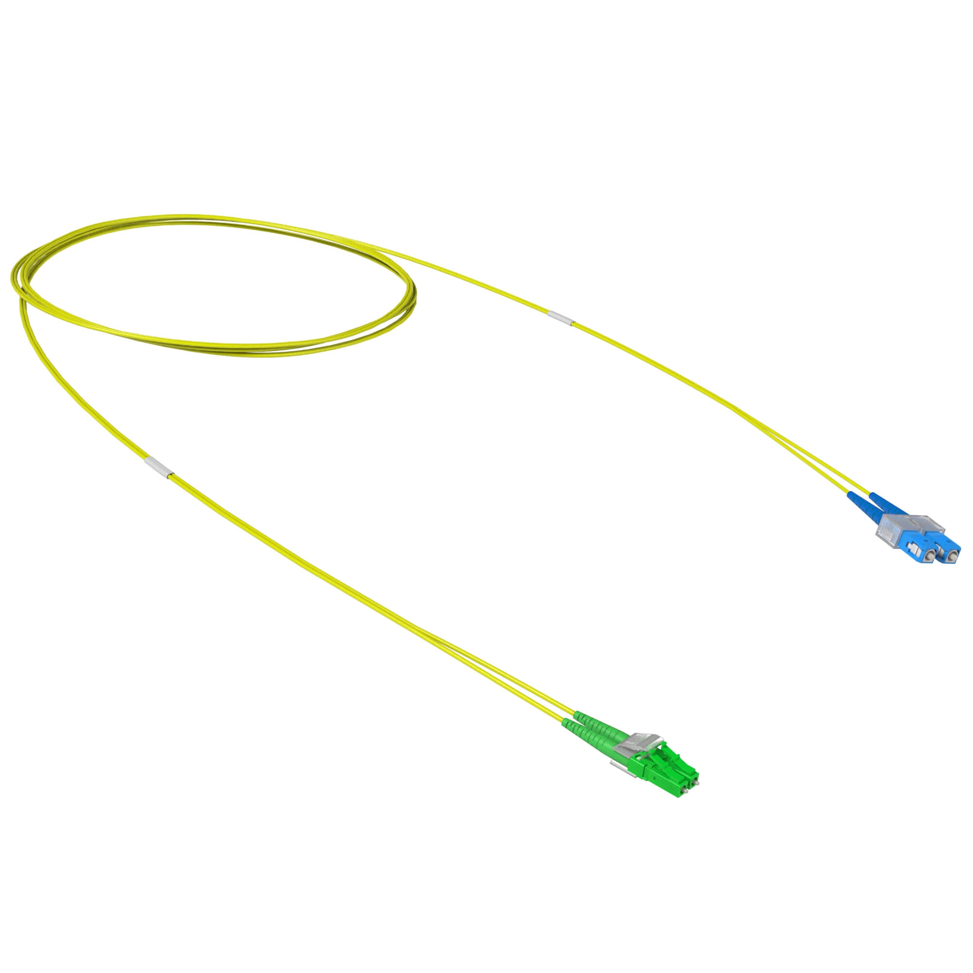 Оптический коммутационный шнур переходной двухволоконный (Duplex) LC-APC/SC-UPC, 9/125 OS2, 1 м