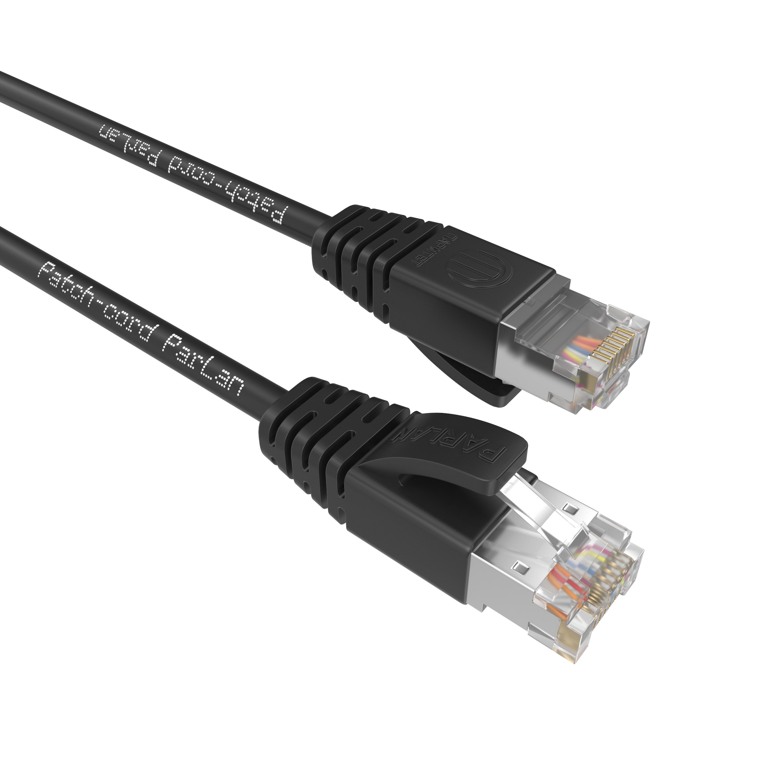 Шнур коммутационный Patch-cord ParLan F/UTP Cat 5e PUR 4х2х0,48 Flex RJ45-RJ45 BK 0,15m черный (патч-корд)