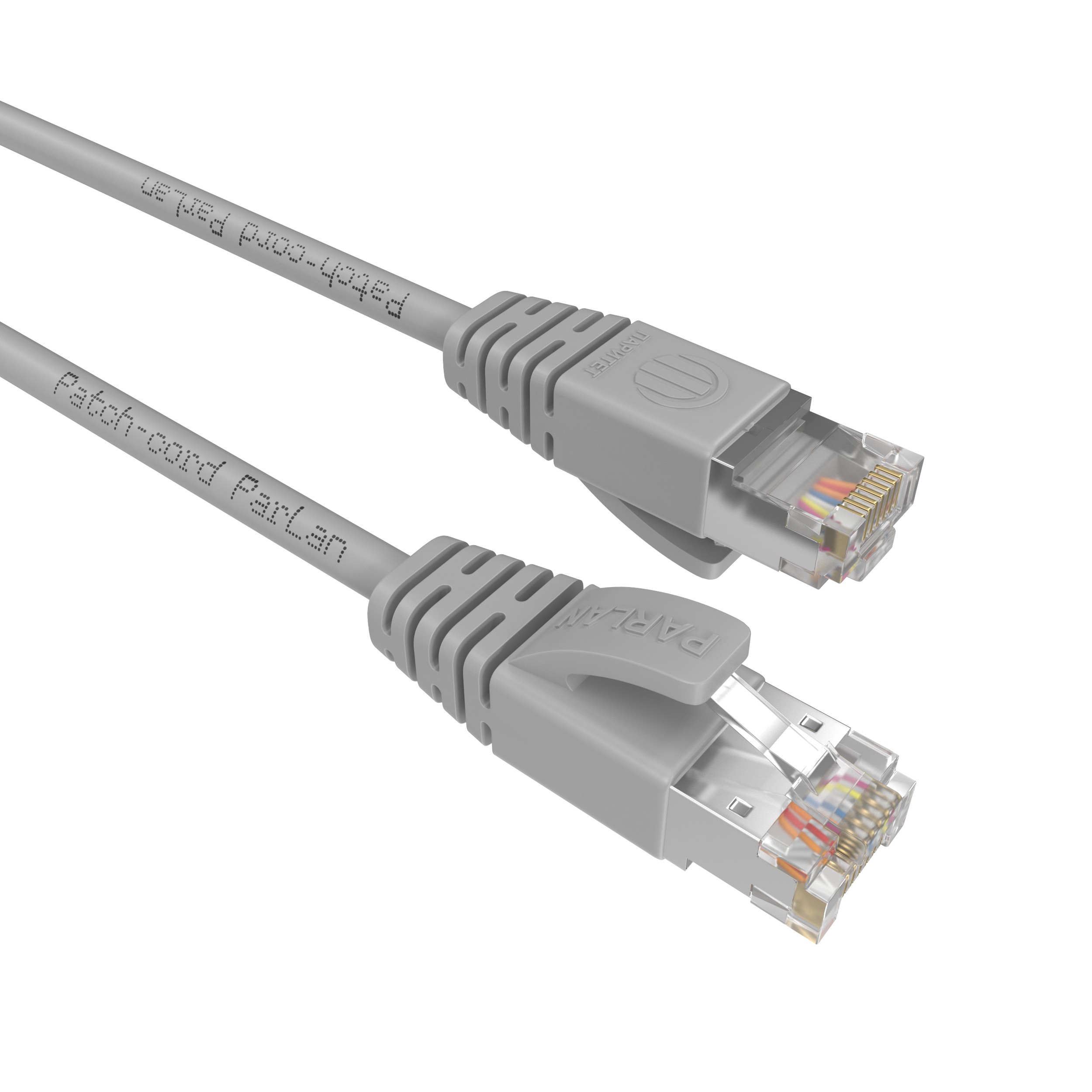 Шнур коммутационный Patch-cord ParLan F/UTP Cat 5e PVC 4х2х0,48 Flex RJ45-RJ45 GY 0,15m серый (патч-корд)