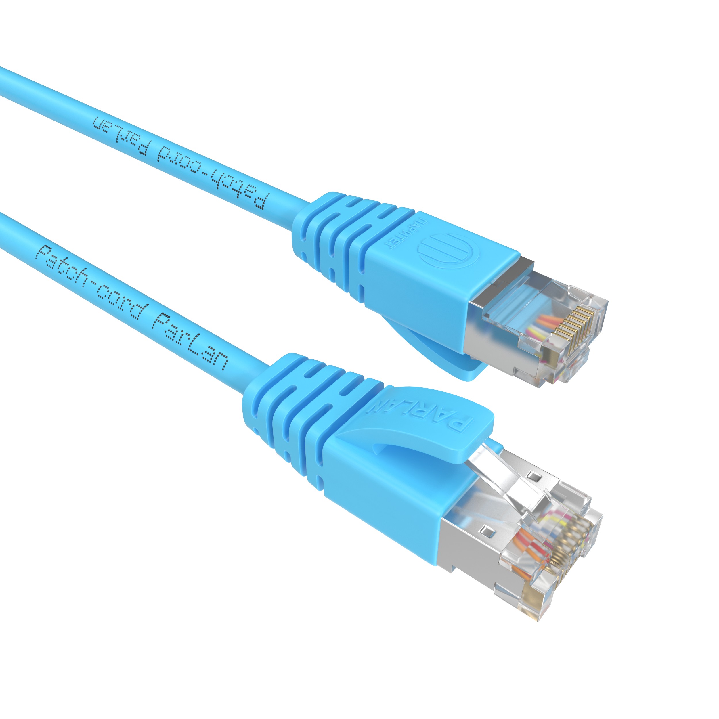 Шнур коммутационный Patch-cord ParLan F/UTP Cat 5e PVC 4х2х0,48 Flex RJ45-RJ45 LB 0,15m голубой (патч-корд)