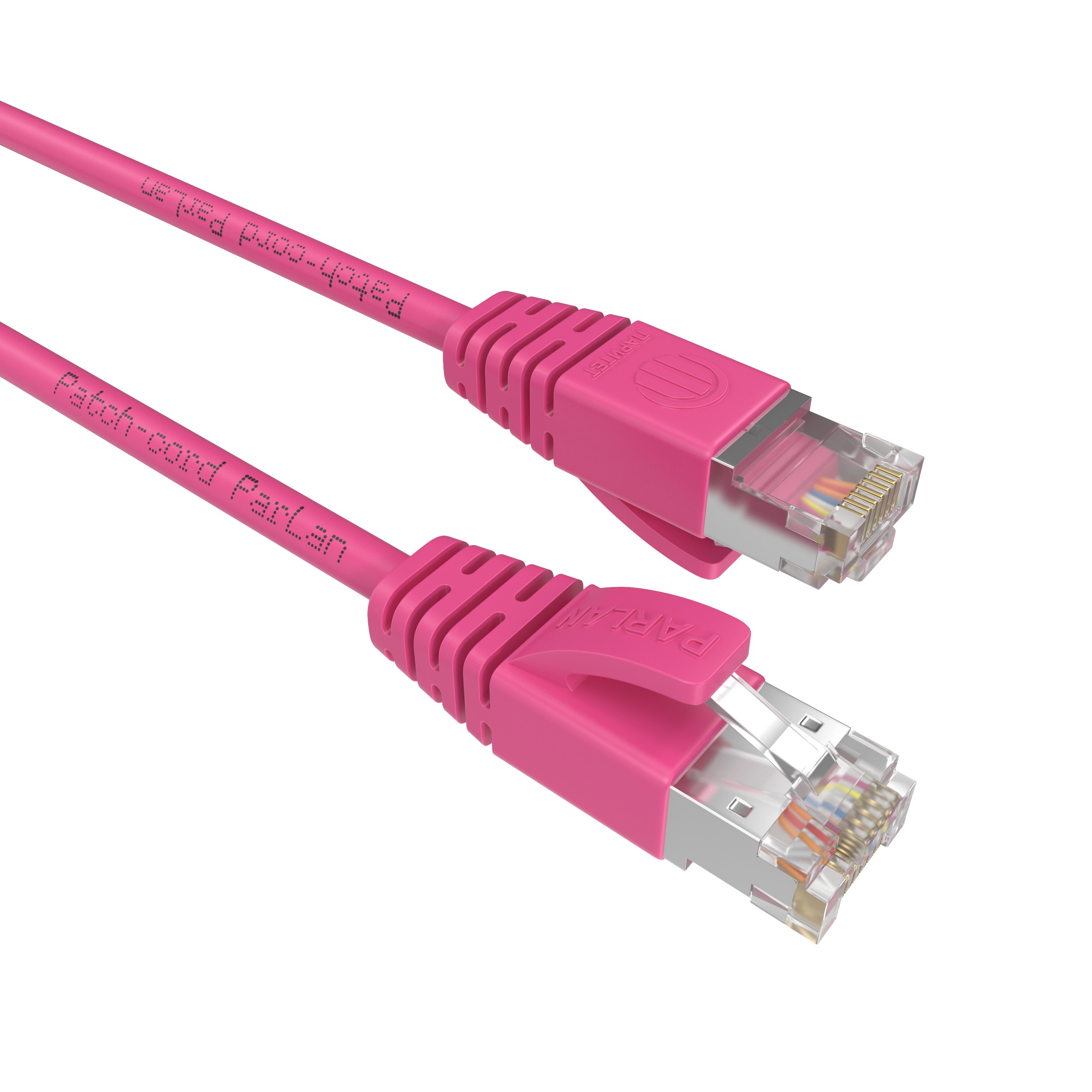 Шнур коммутационный Patch-cord ParLan F/UTP Cat 5e PVC 4х2х0,48 Flex RJ45-RJ45 PK 0,15m розовый (патч-корд)