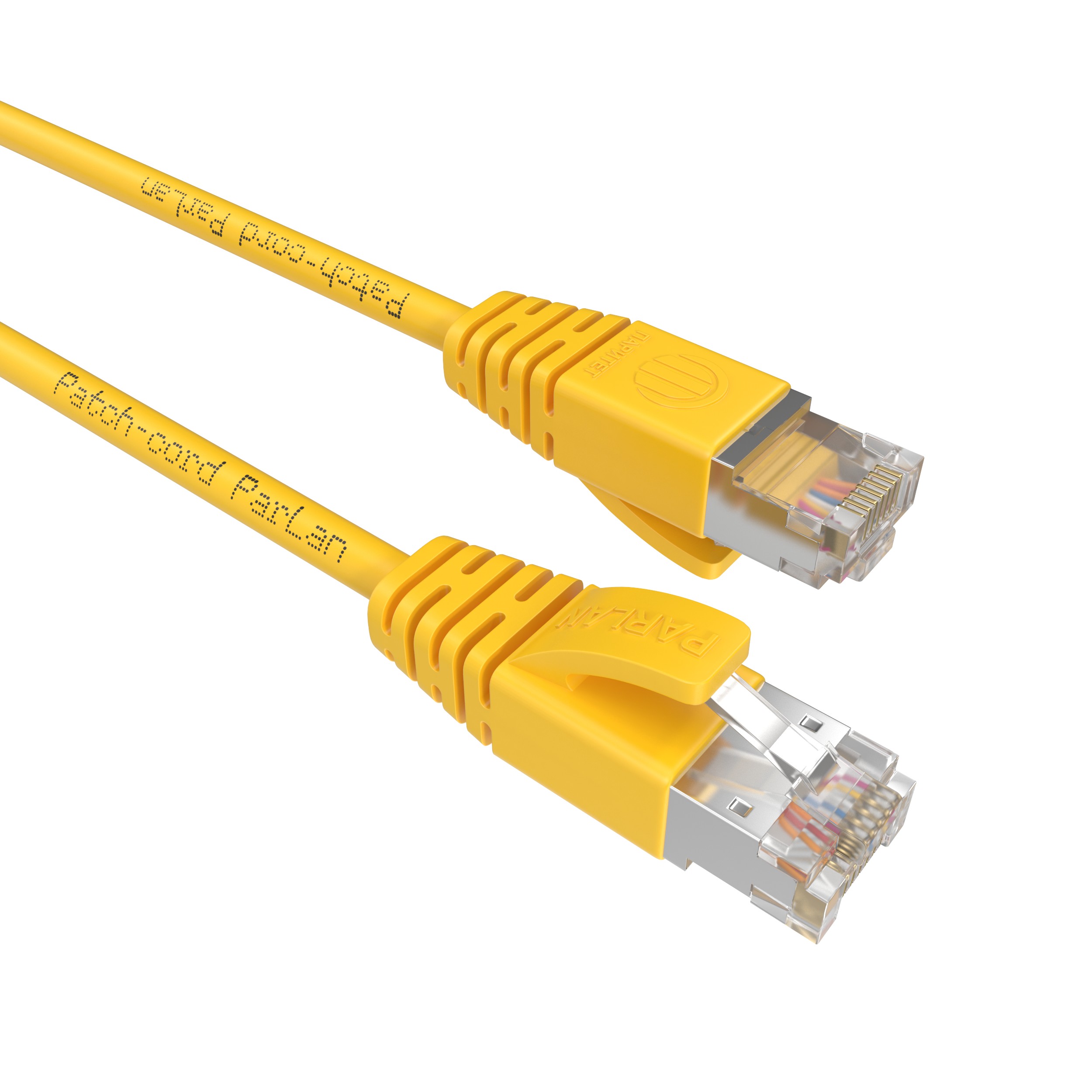 Шнур коммутационный Patch-cord ParLan F/UTP Cat 5e PVC 4х2х0,48 Flex RJ45-RJ45 YE 0,15m желтый (патч-корд)