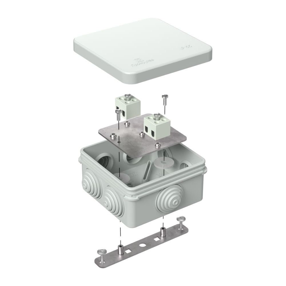 Коробка огнестойкая для о/п 40-0210-FR1.5-4 Е15-Е120 RAL7035 80х80х40 (44 шт/кор) Промрукав